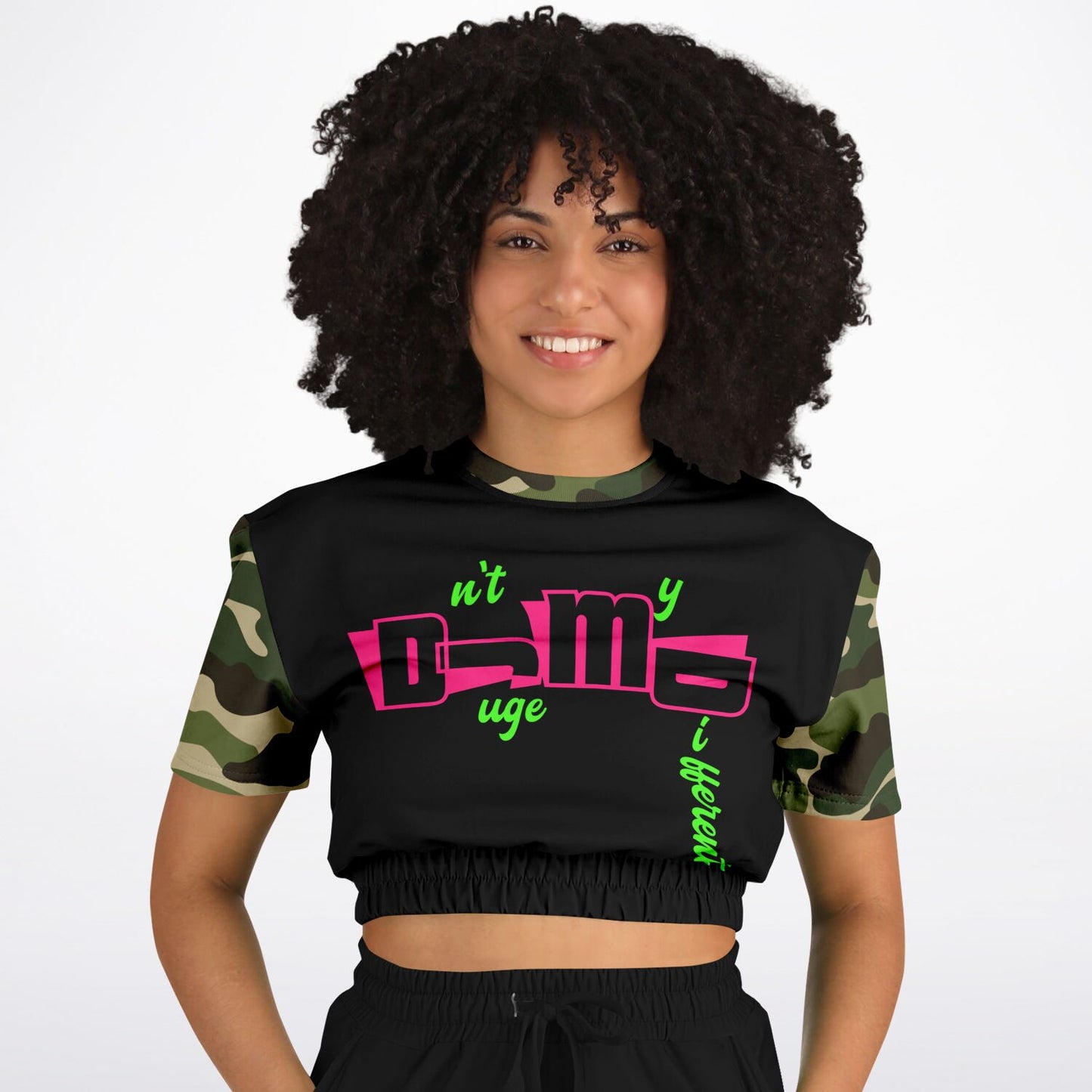 DJMD Athletic Cropped Short Sleeve Sweatshirt - AOP