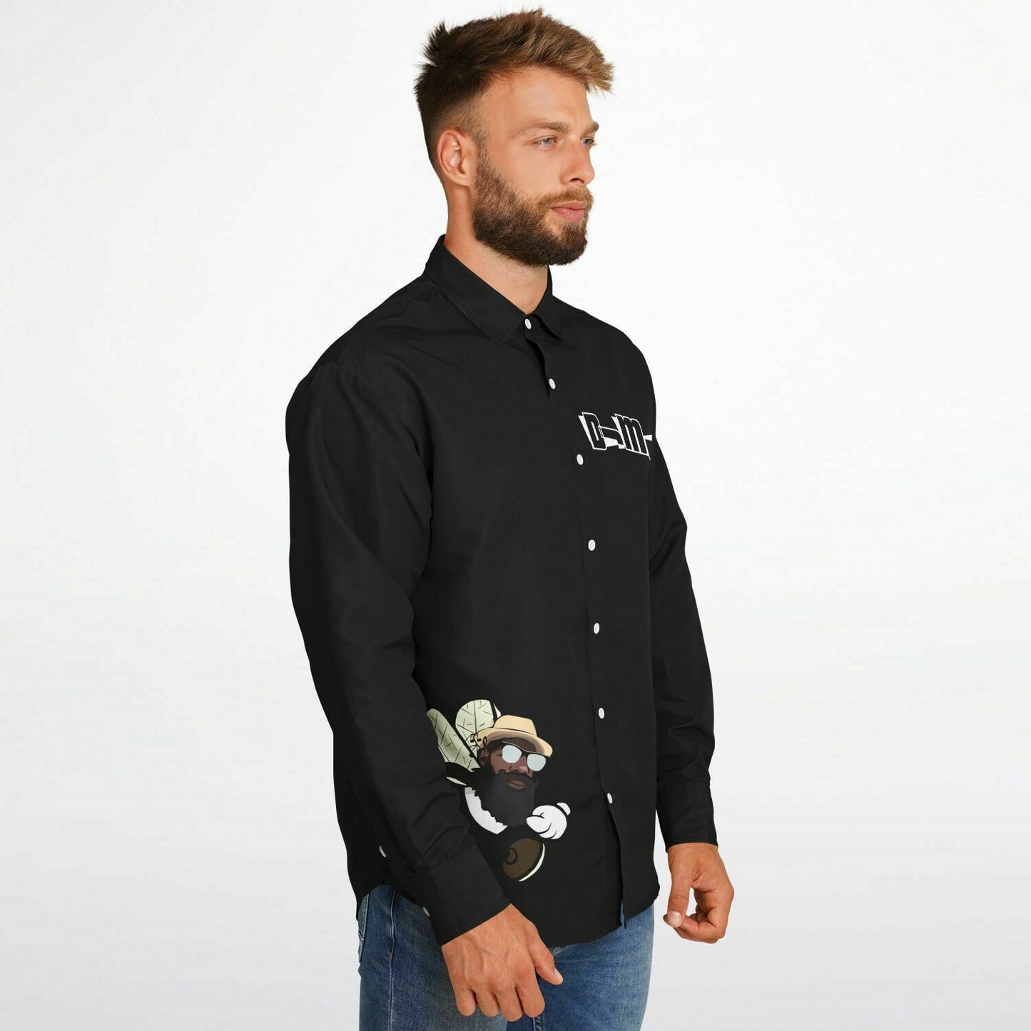 DJMD Long Sleeve Button Down Shirt - AOP