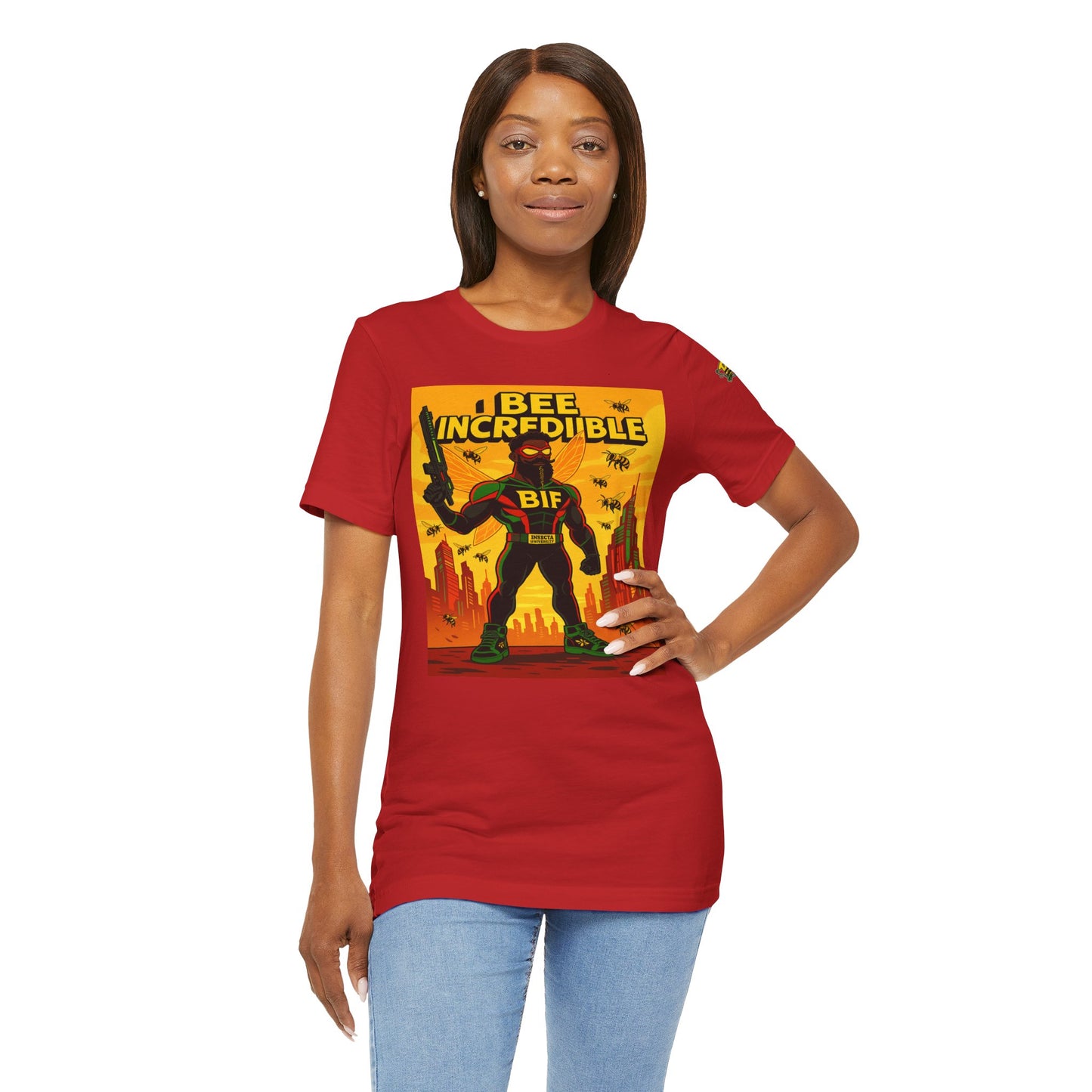 I Bee Incredible Graphic Tee, Unisex Jersey Tee, Comic Style T-Shirt, Buzzing Fun Fashion