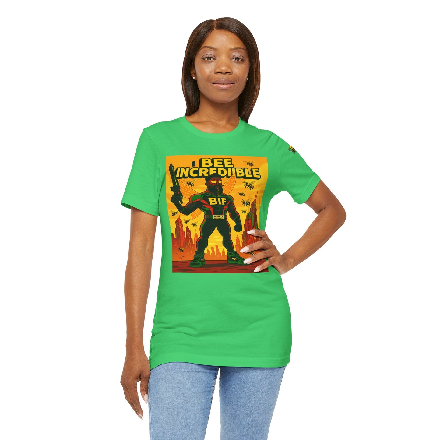 I Bee Incredible Graphic Tee, Unisex Jersey Tee, Comic Style T-Shirt, Buzzing Fun Fashion