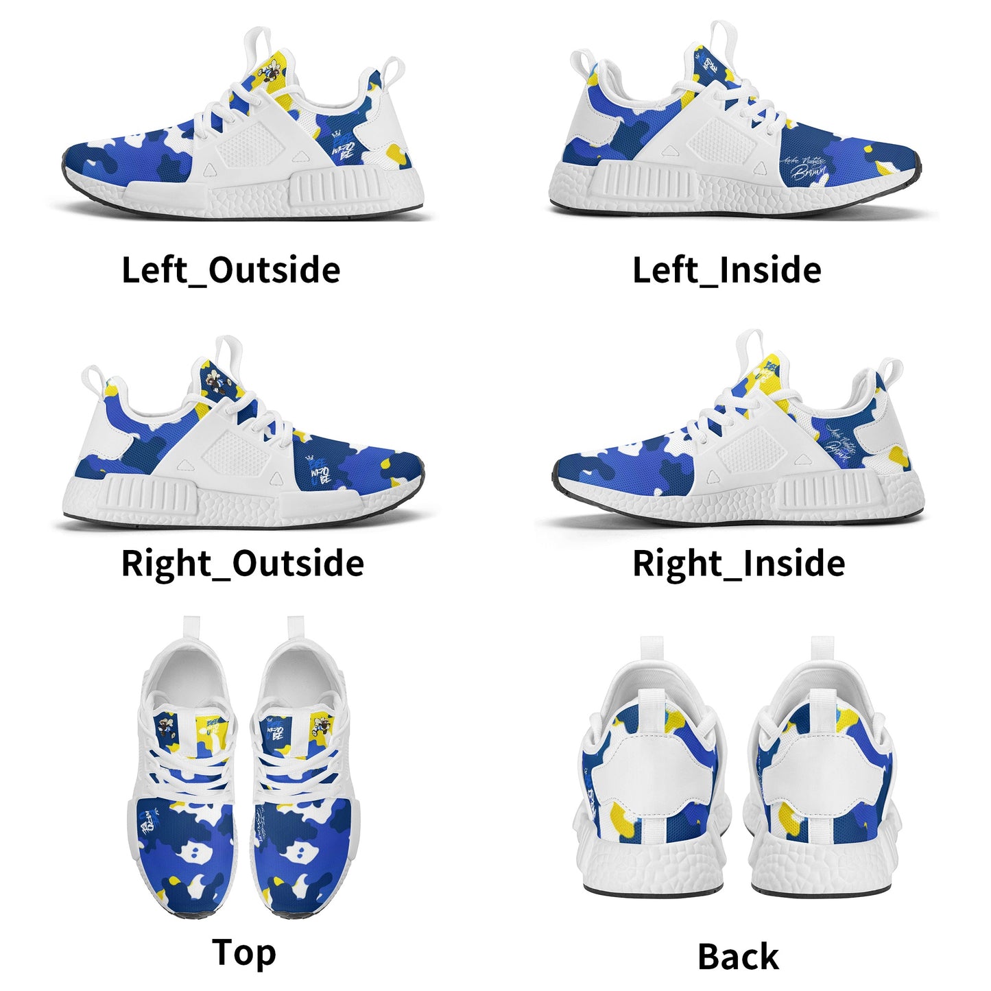 Bee Who U Be Camo Men's Mesh Sport Race Sneakers