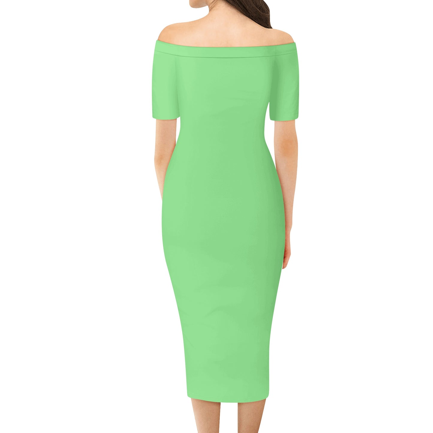 Black Insect Famili Women's Off The Shoulder Office Lady Dress