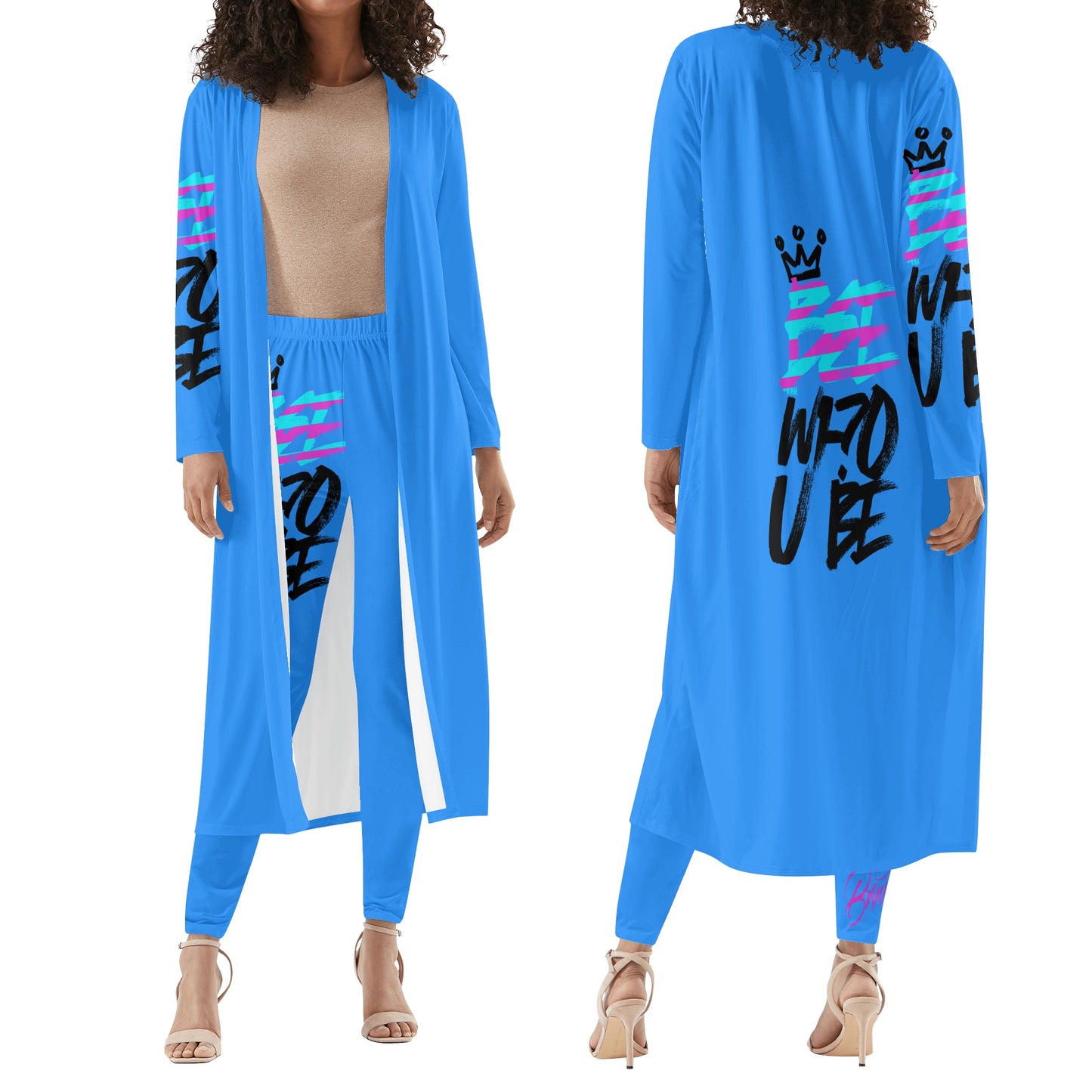Bee Who U Be Women's Long Sleeve Cardigan and Leggings 2pcs