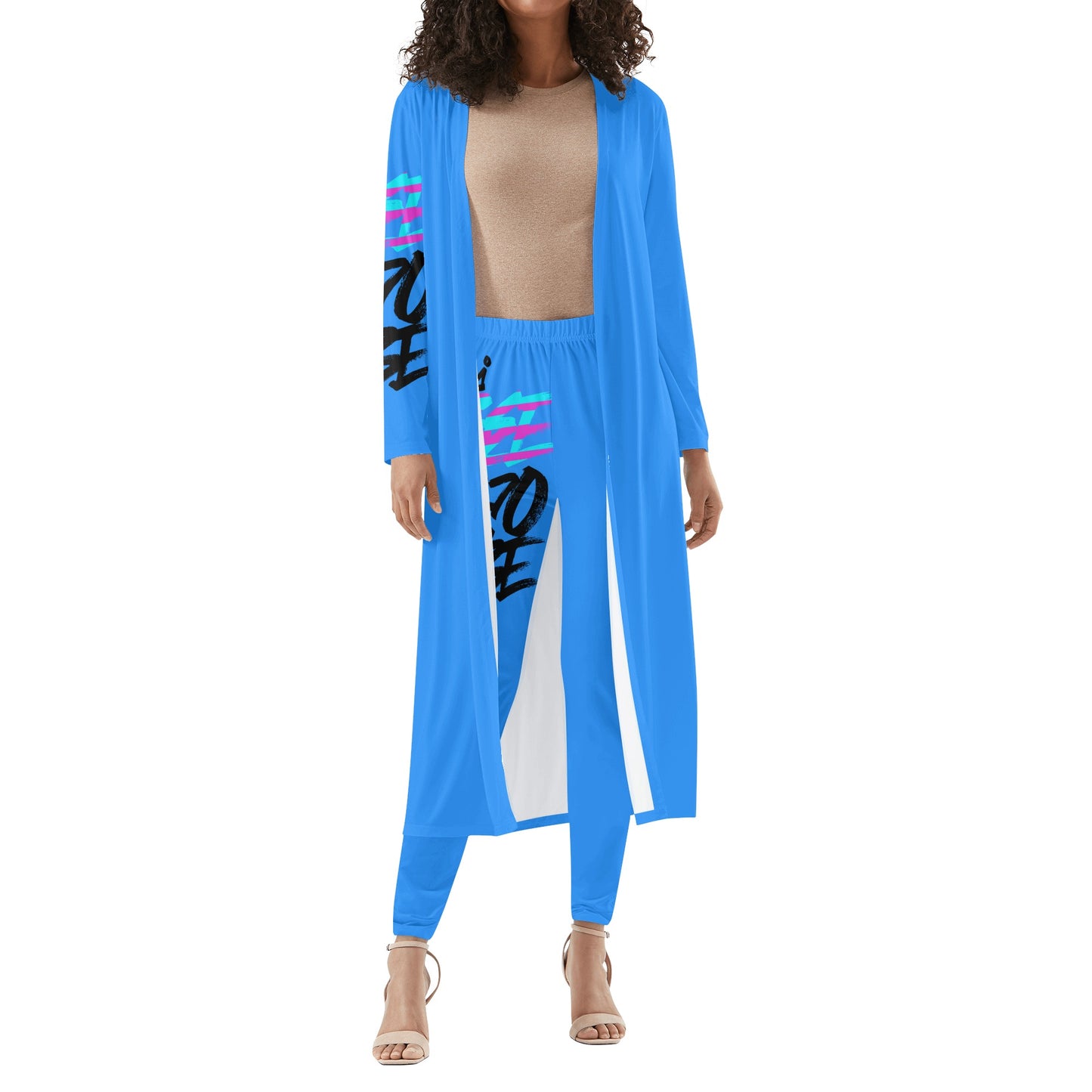 Bee Who U Be Women's Long Sleeve Cardigan and Leggings 2pcs