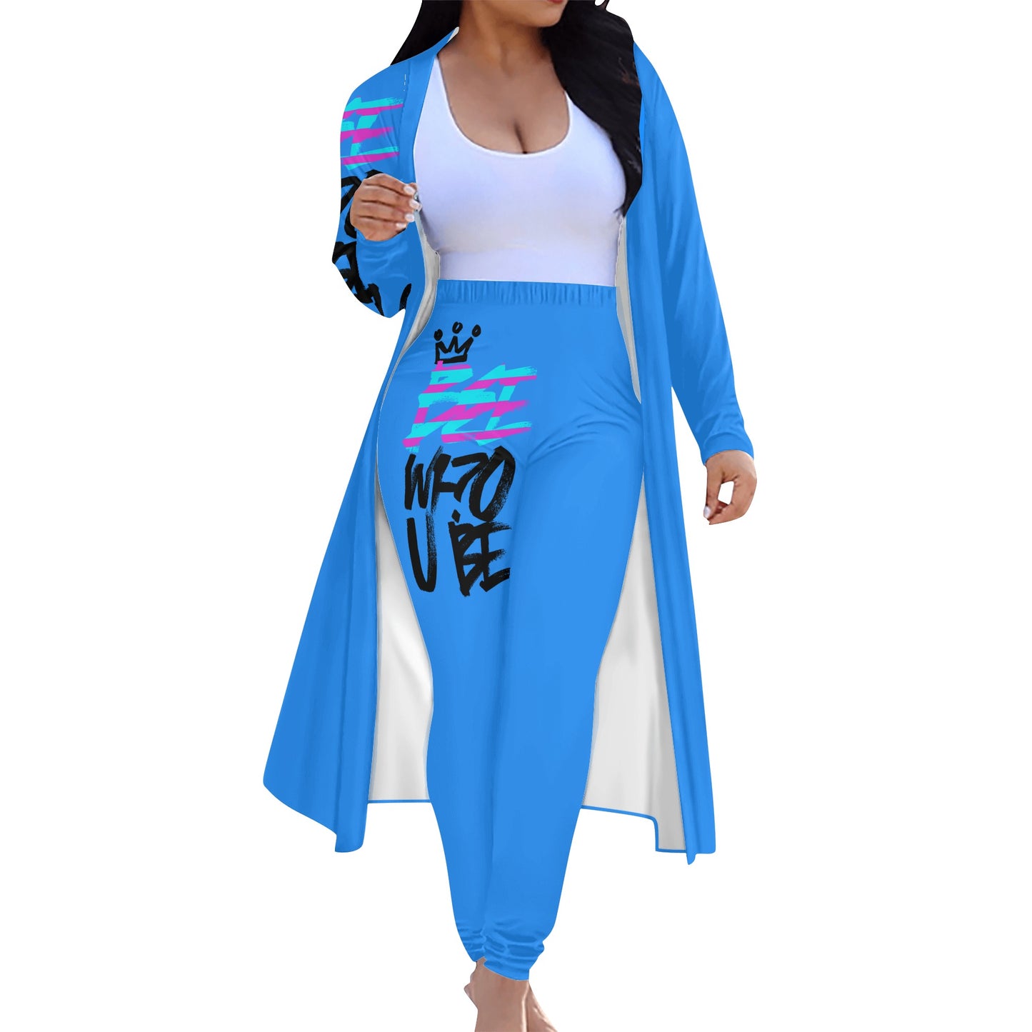 Bee Who U Be Women's Long Sleeve Cardigan and Leggings 2pcs