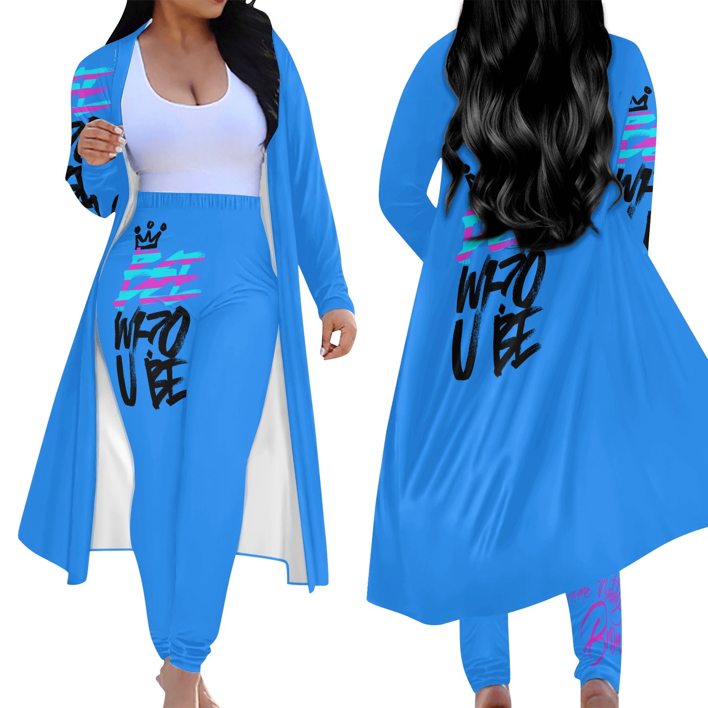 Bee Who U Be Women's Long Sleeve Cardigan and Leggings 2pcs