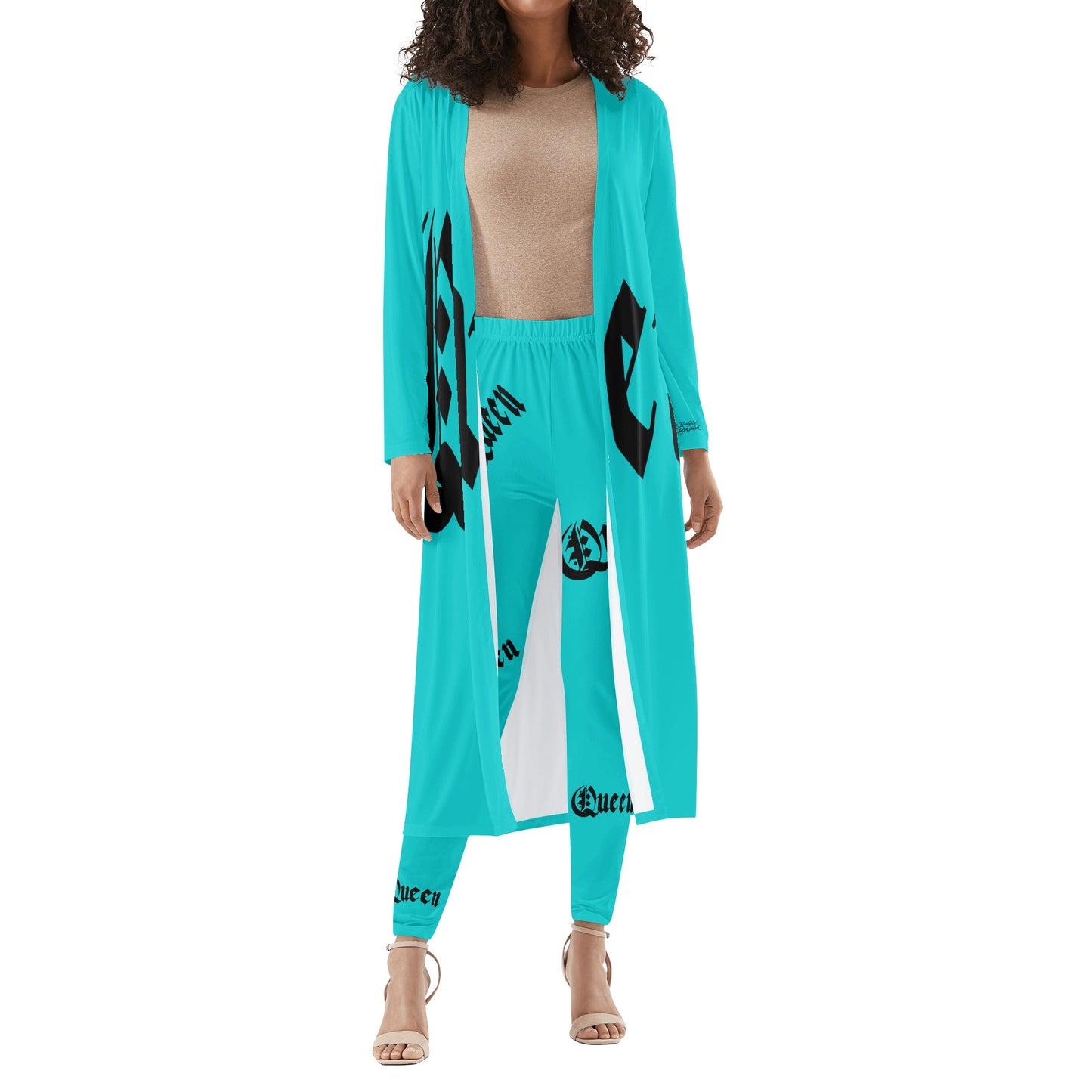 Queen Womens Long Sleeve Cardigan and Leggings 2pcs