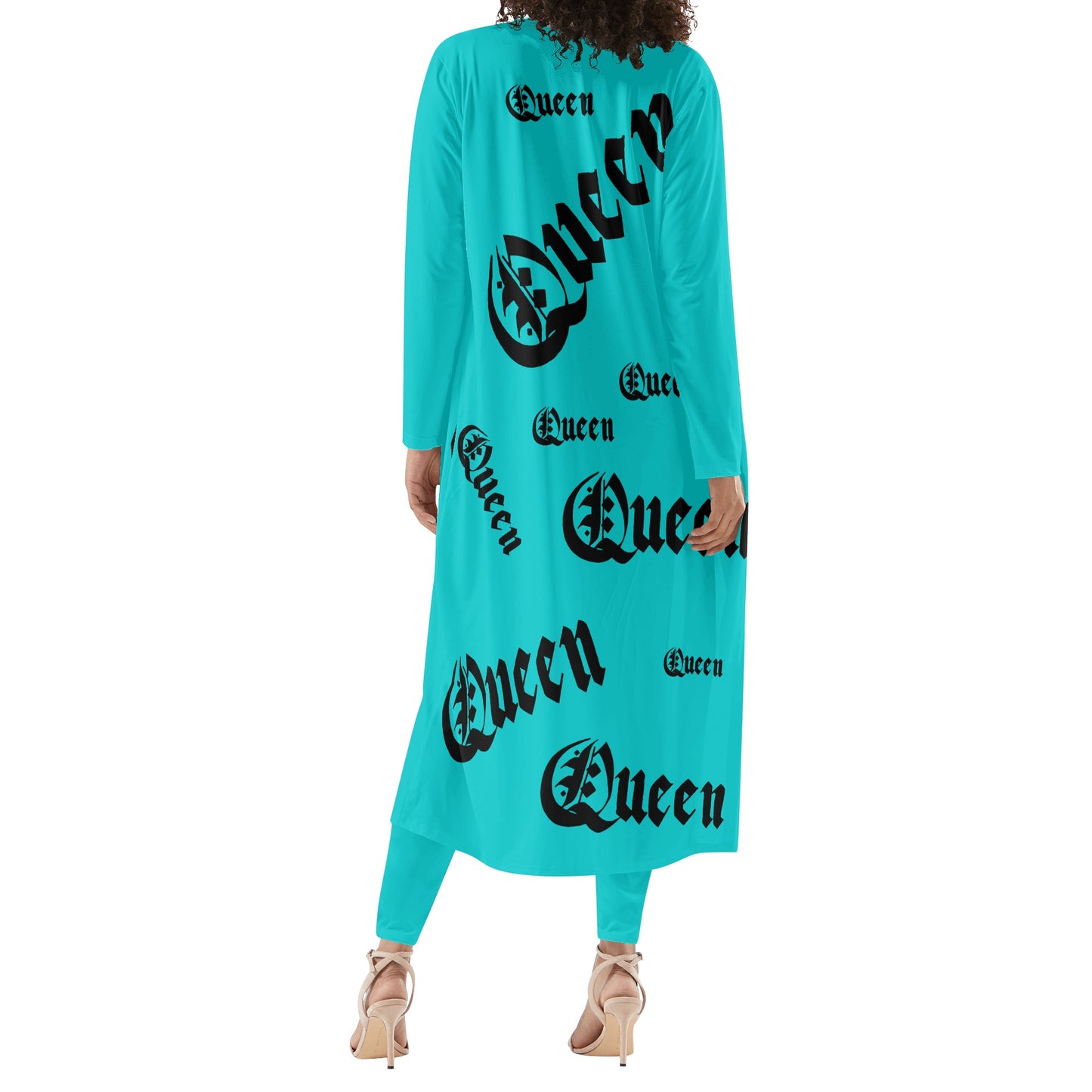 Queen Womens Long Sleeve Cardigan and Leggings 2pcs