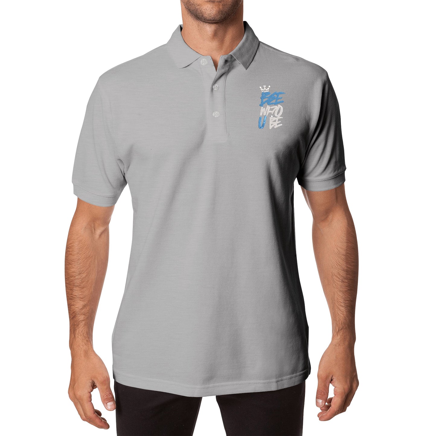 Bee Who U Be Embroidered Unisex Cotton Polo Shirt With Logo