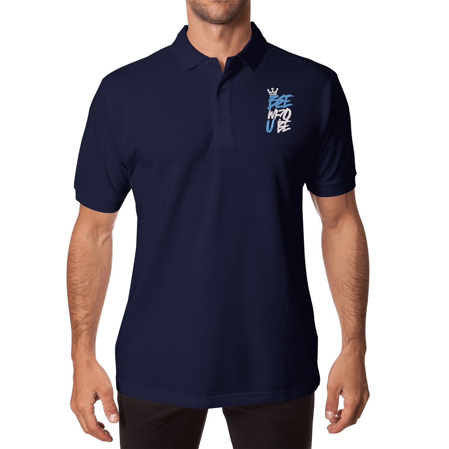 Bee Who U Be Embroidered Unisex Cotton Polo Shirt With Logo