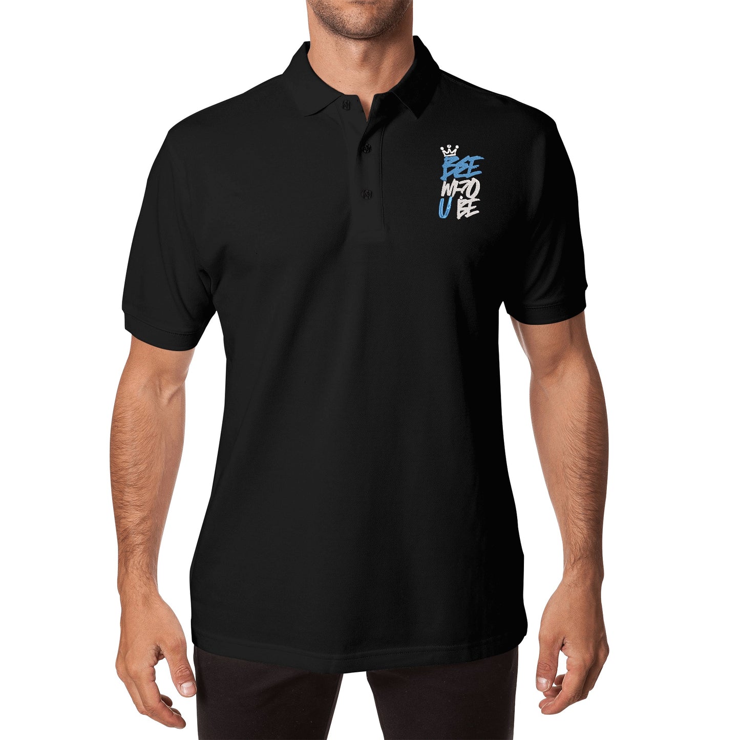 Bee Who U Be Embroidered Unisex Cotton Polo Shirt With Logo