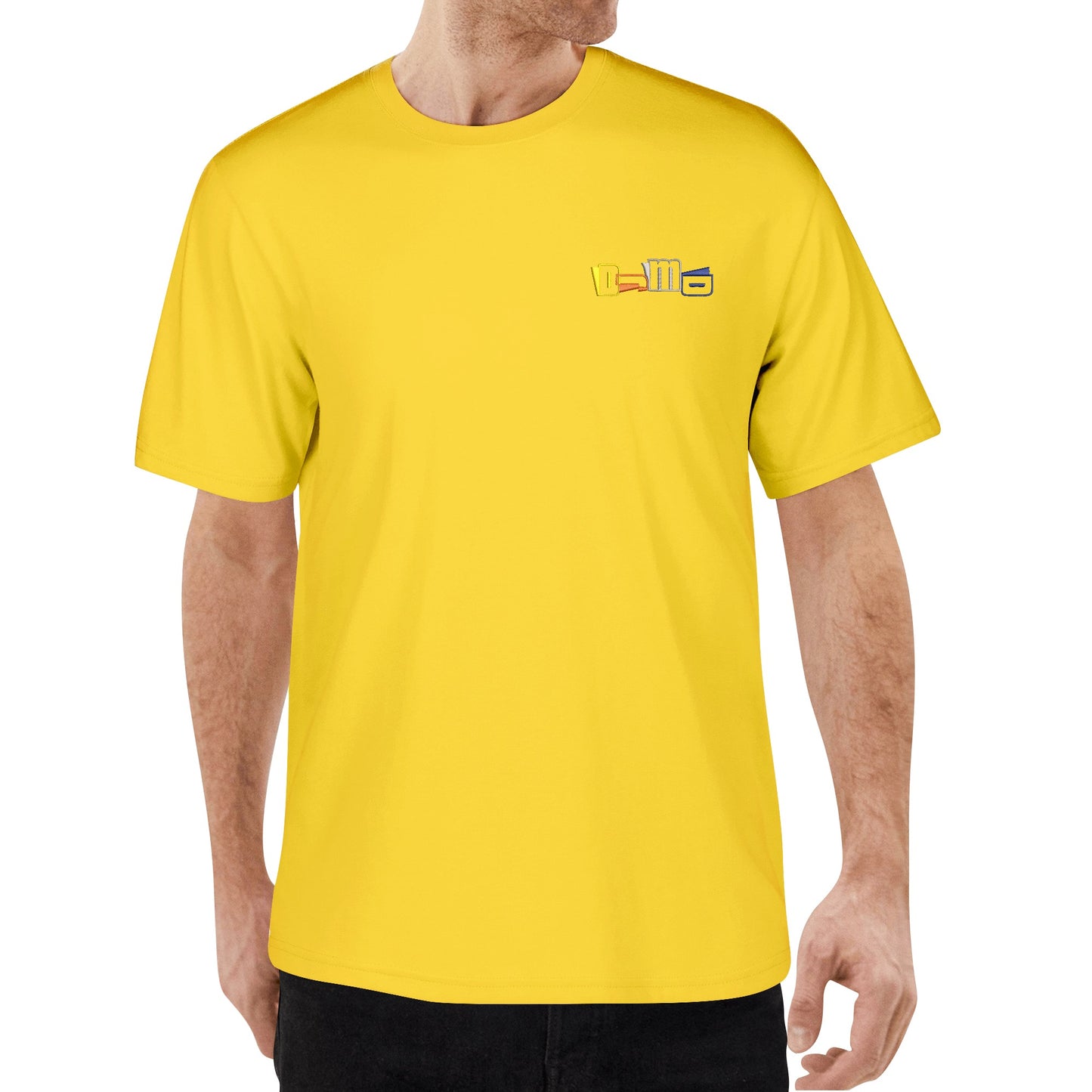 DJMD Mens Embroidered Chest Design Cotton T-shirt