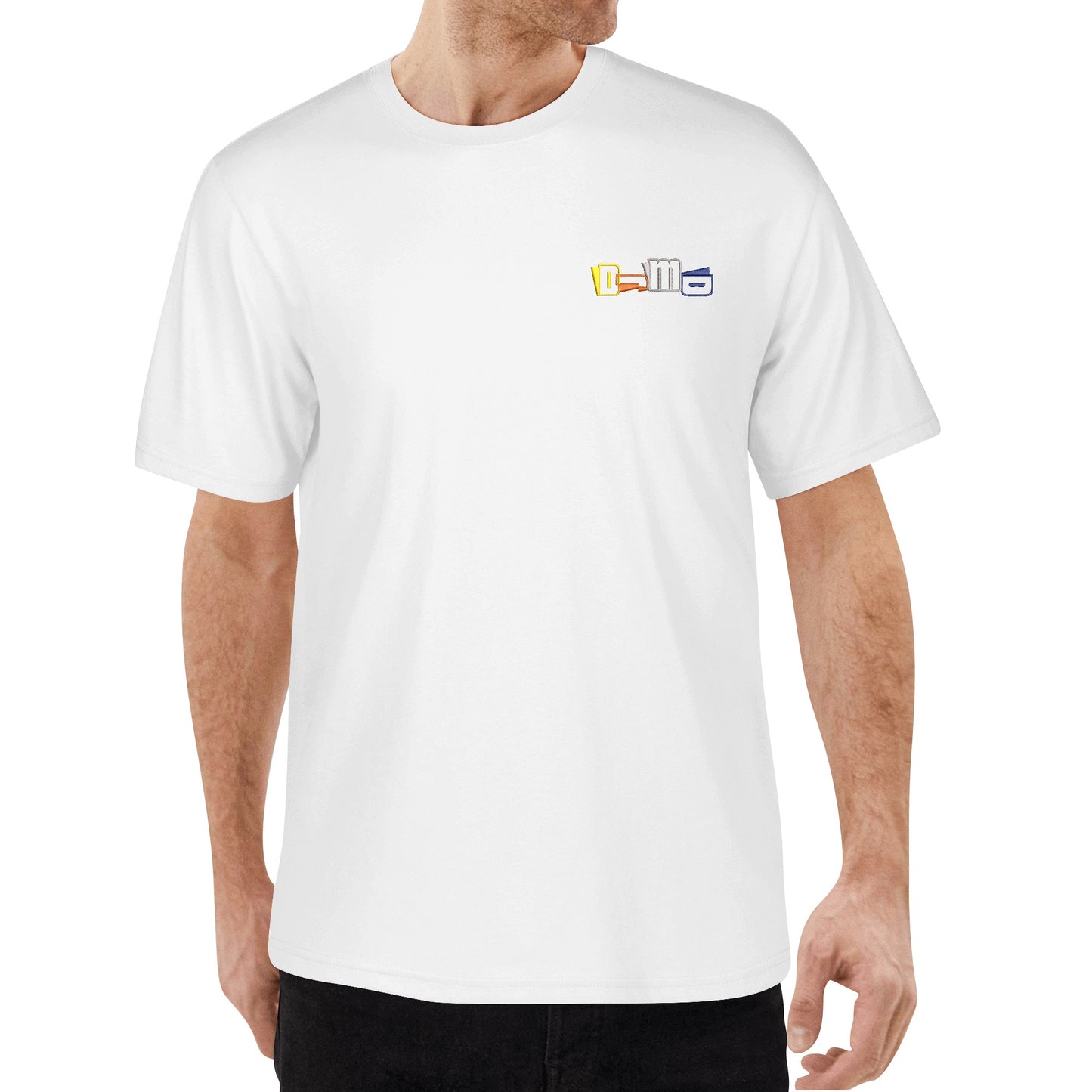 DJMD Mens Embroidered Chest Design Cotton T-shirt