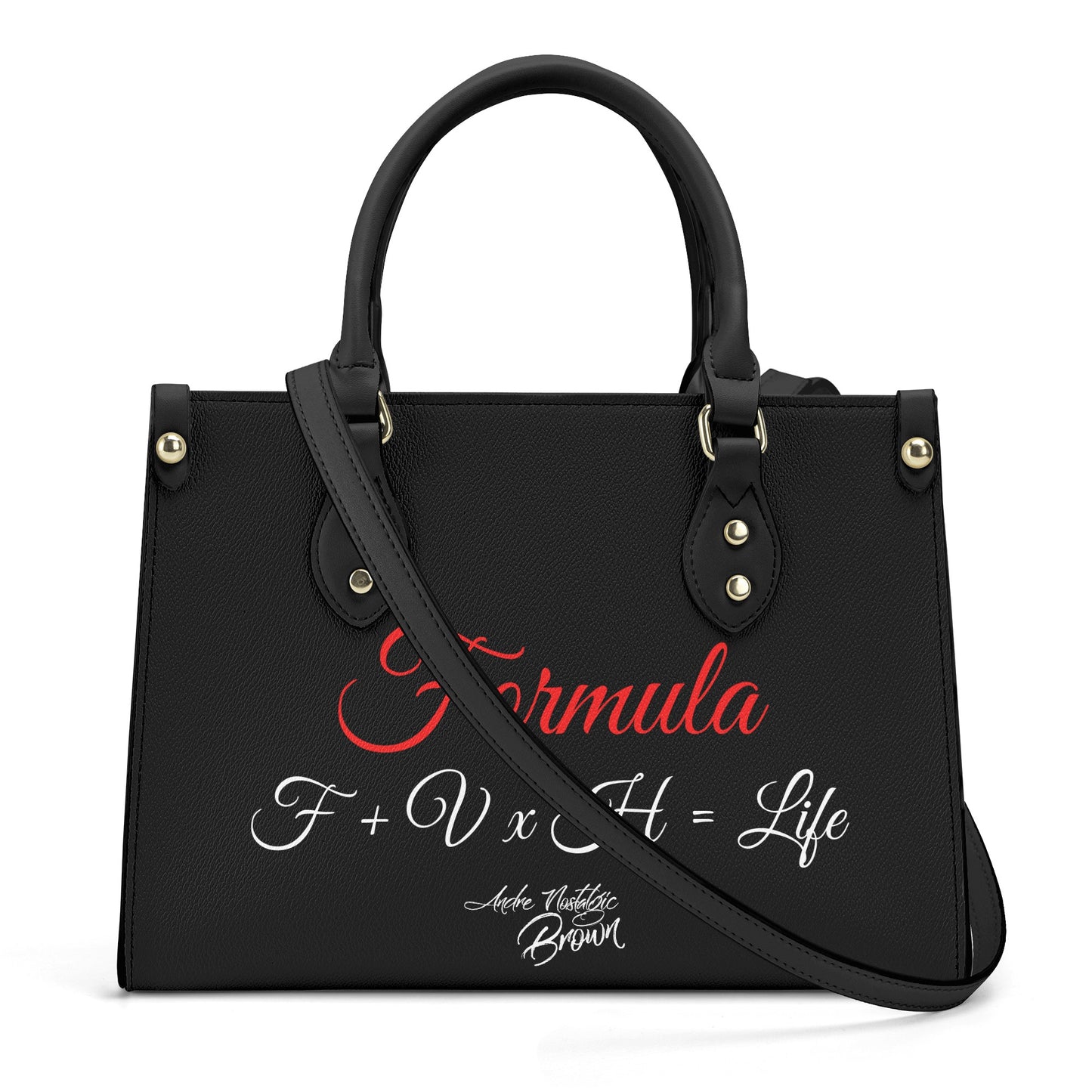 Formula F+ V x H = Life Luxury Women PU Handbag With Shoulder Strap