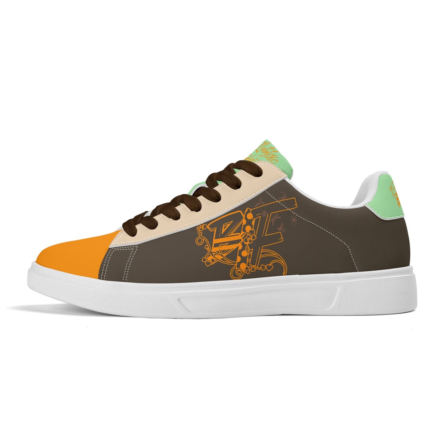 Blk Insct Famili Adult Lightweight Brand Low Top Leather Skateboard Shoes WIth Personalized Logo /Name