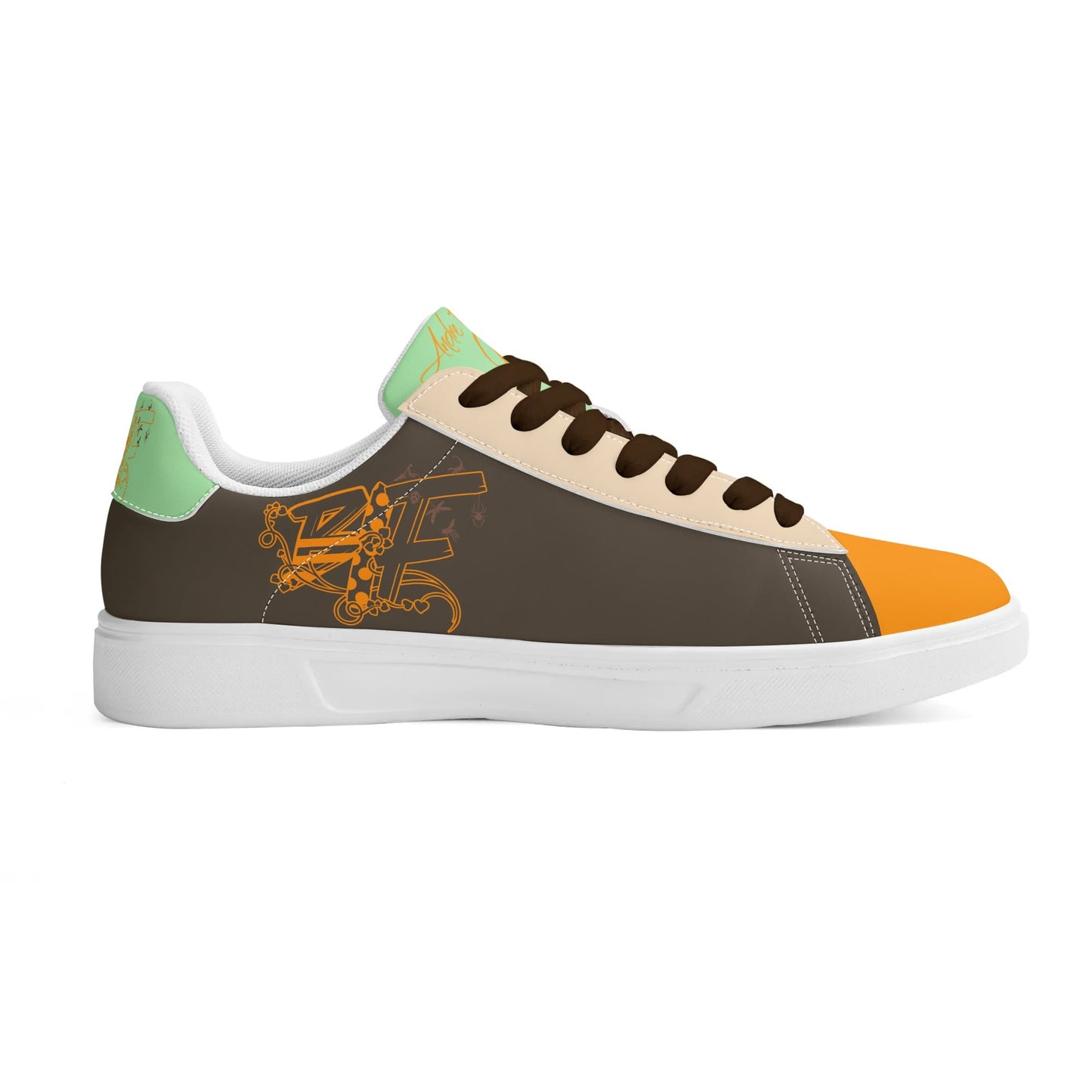 Blk Insct Famili Adult Lightweight Brand Low Top Leather Skateboard Shoes WIth Personalized Logo /Name