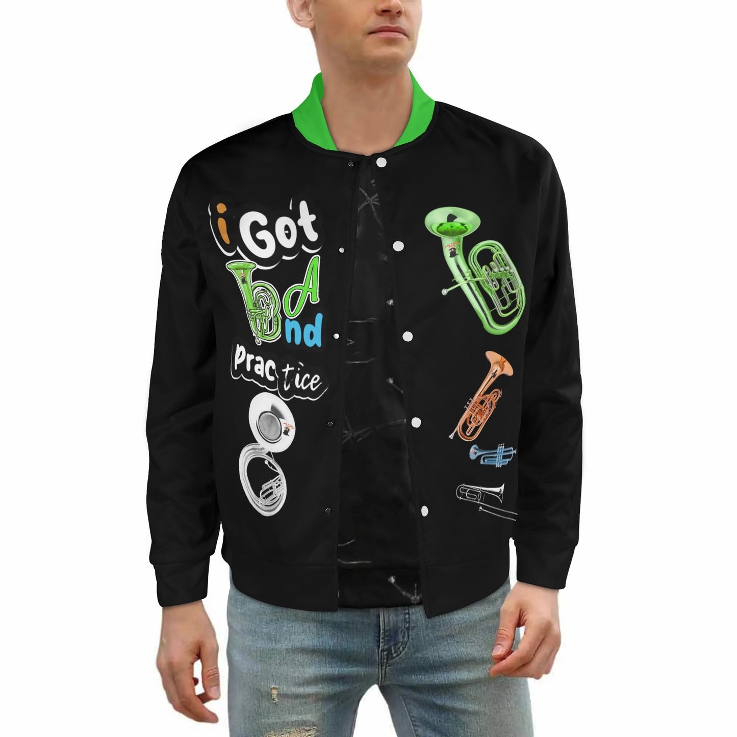 i Got Band Practice Unisex Fashion Baseball Jacket Casual Varsity Bomber Jacket