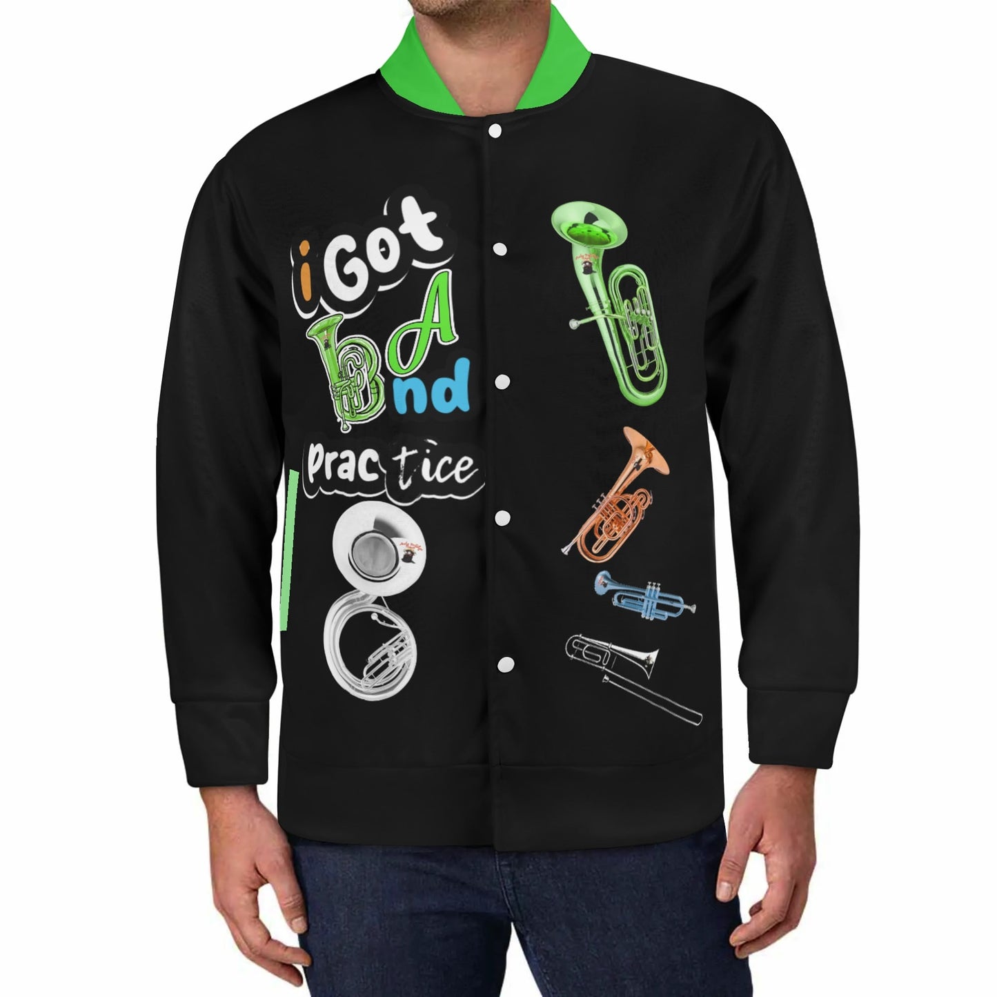 i Got Band Practice Unisex Fashion Baseball Jacket Casual Varsity Bomber Jacket