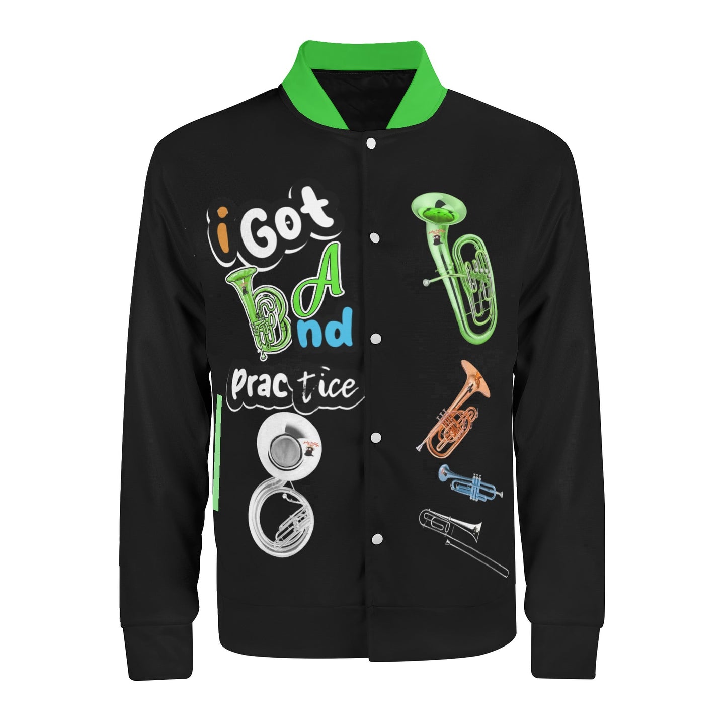 i Got Band Practice Unisex Fashion Baseball Jacket Casual Varsity Bomber Jacket