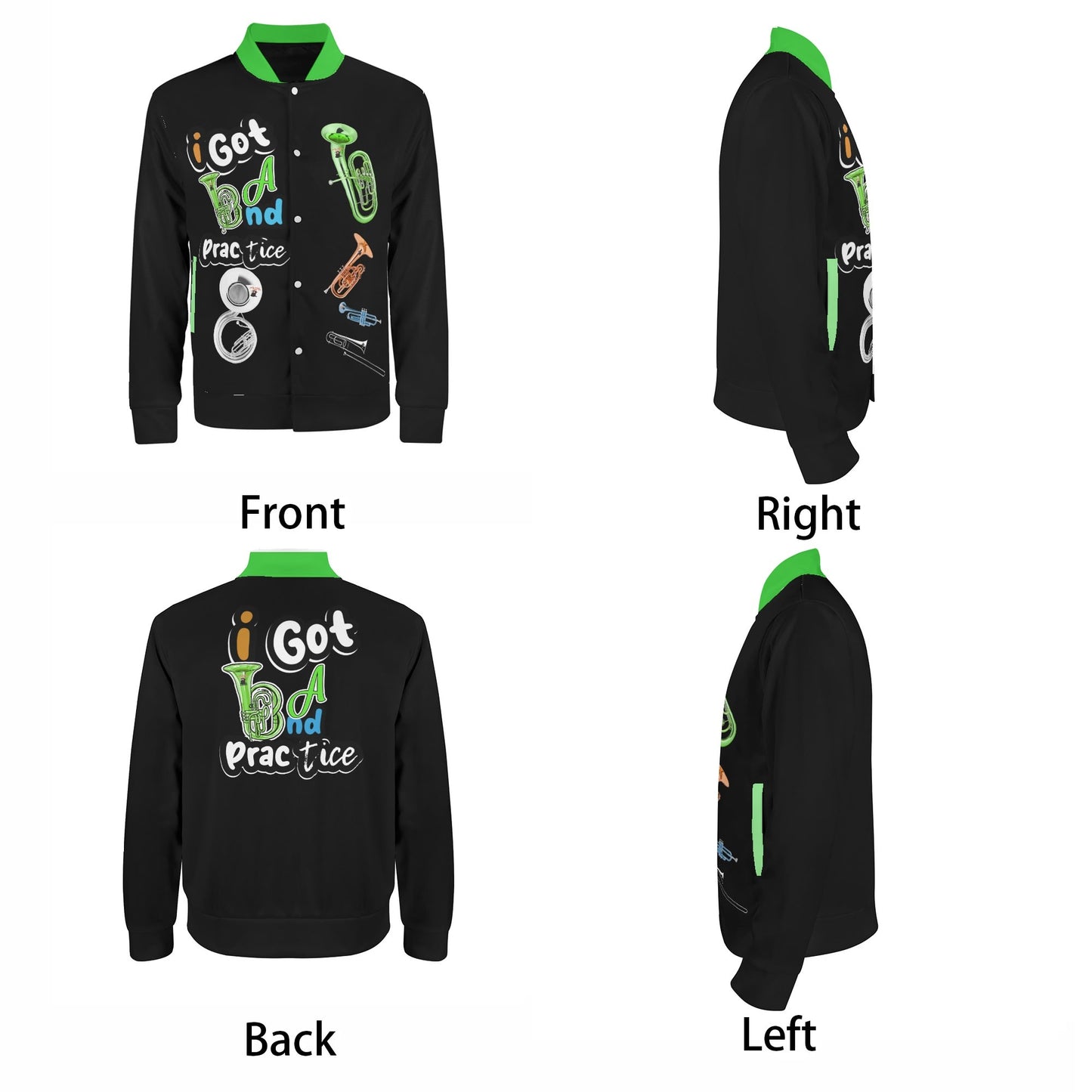 i Got Band Practice Unisex Fashion Baseball Jacket Casual Varsity Bomber Jacket