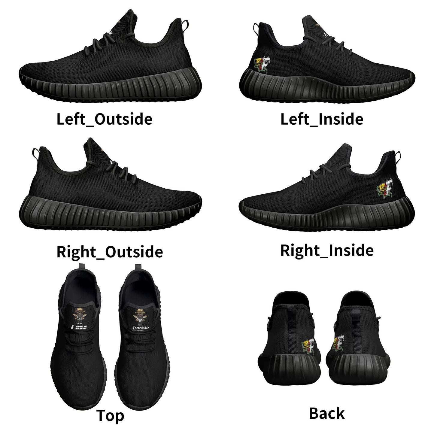 Blk Insct Famili Mens Mesh Knit Sneakers
