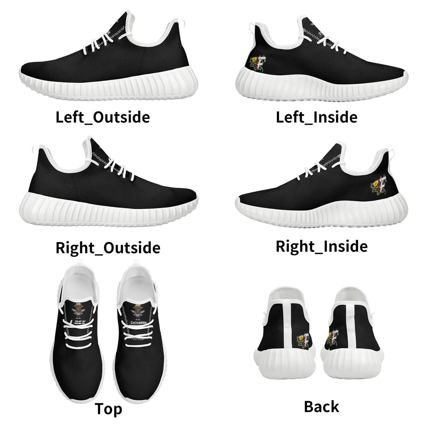 Blk Insct Famili Mens Mesh Knit Sneakers