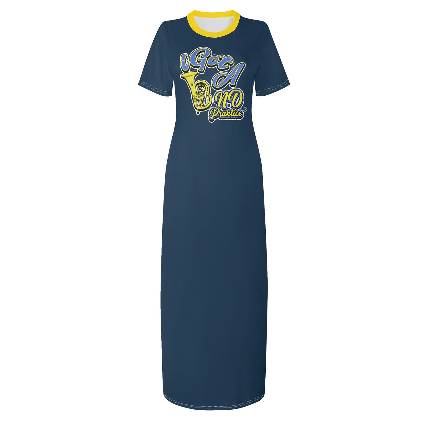 i Got Band Praktice Womens Short Sleeve Dress Casual All Over Print Tshirt Long Dresses