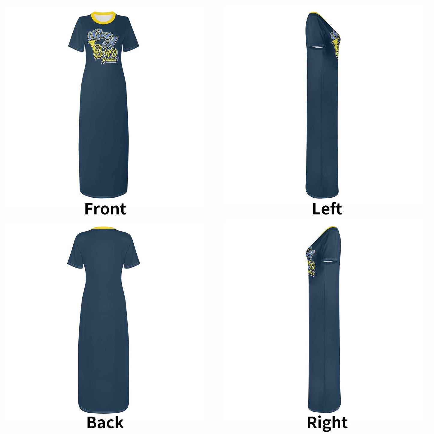 i Got Band Praktice Womens Short Sleeve Dress Casual All Over Print Tshirt Long Dresses