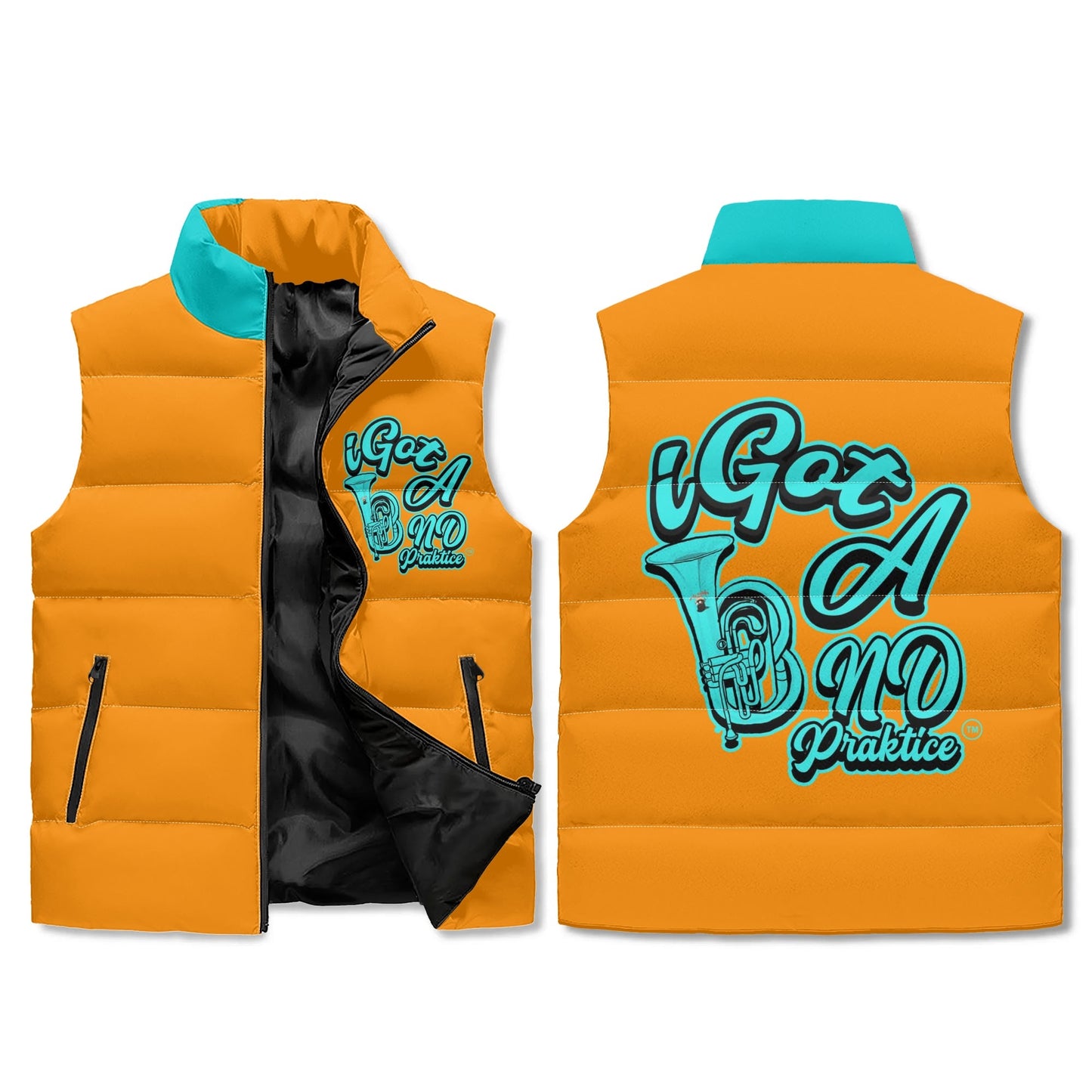 iGot Band Praktice Unisex Lightweight All Stand Collar Zip Up Puffer Vest