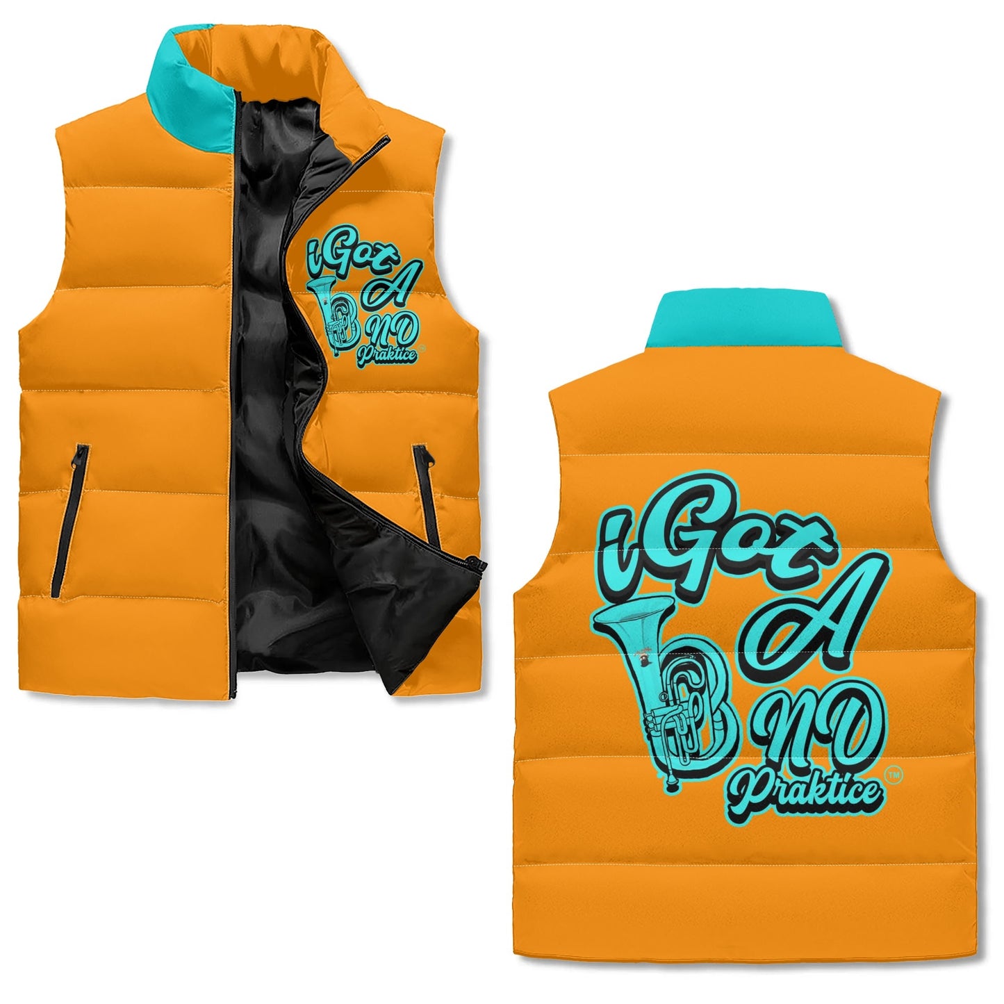 iGot Band Praktice Unisex Lightweight All Stand Collar Zip Up Puffer Vest