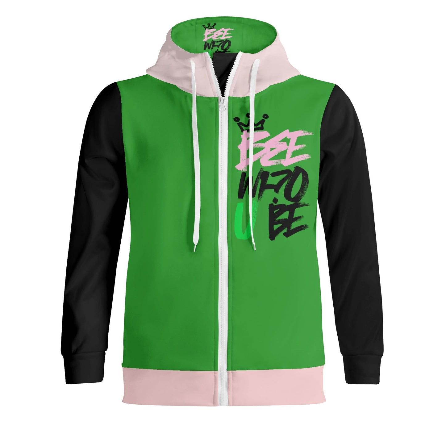 Bee Who U Be Adult Full Zip Turtleneck Hoodie Streetwear