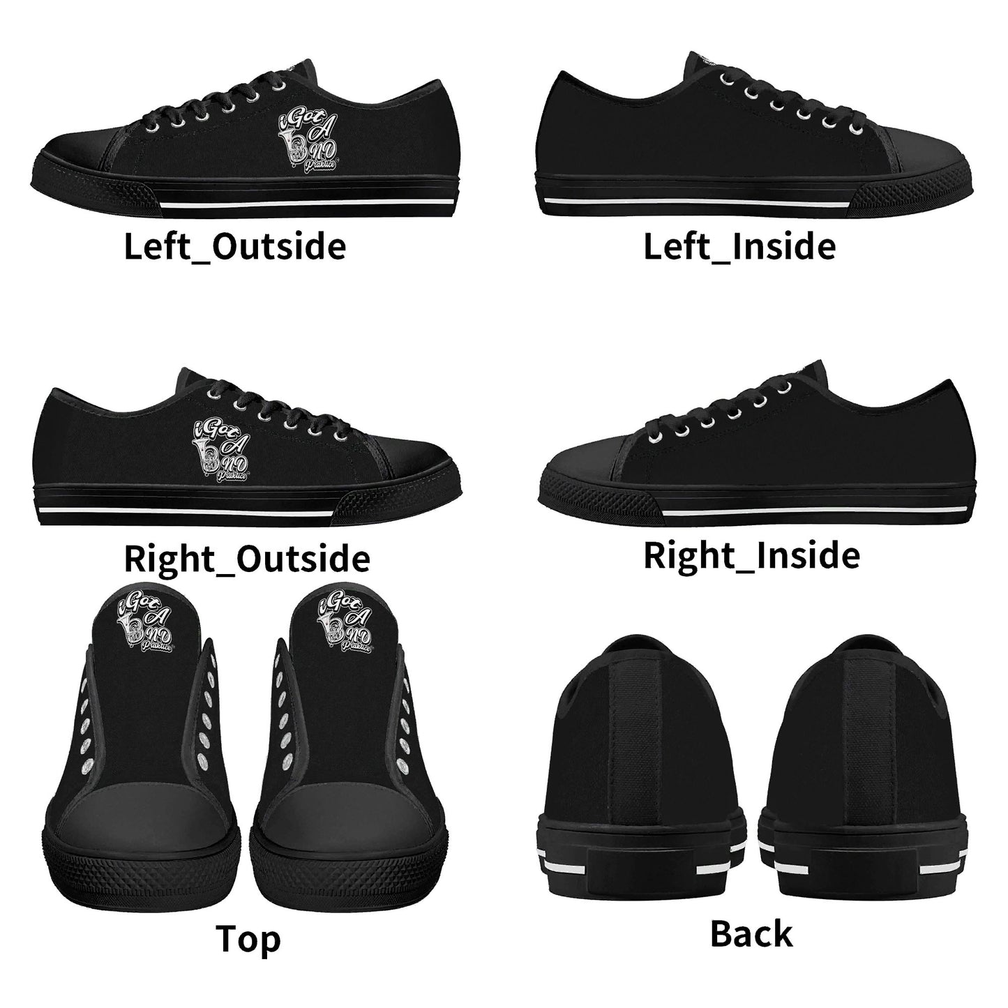 iGot Band Praktice Womens Low Top Canvas Shoes - Customized Tongue