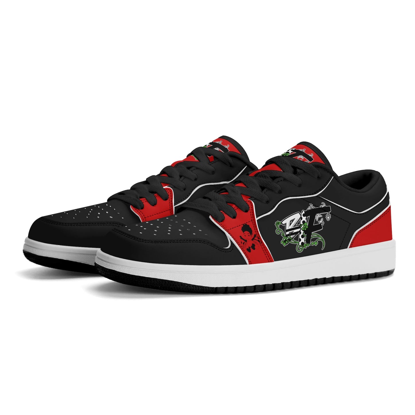 Blk Insct Famili Womens Premium PU Leather Low Top Sneakers-V2