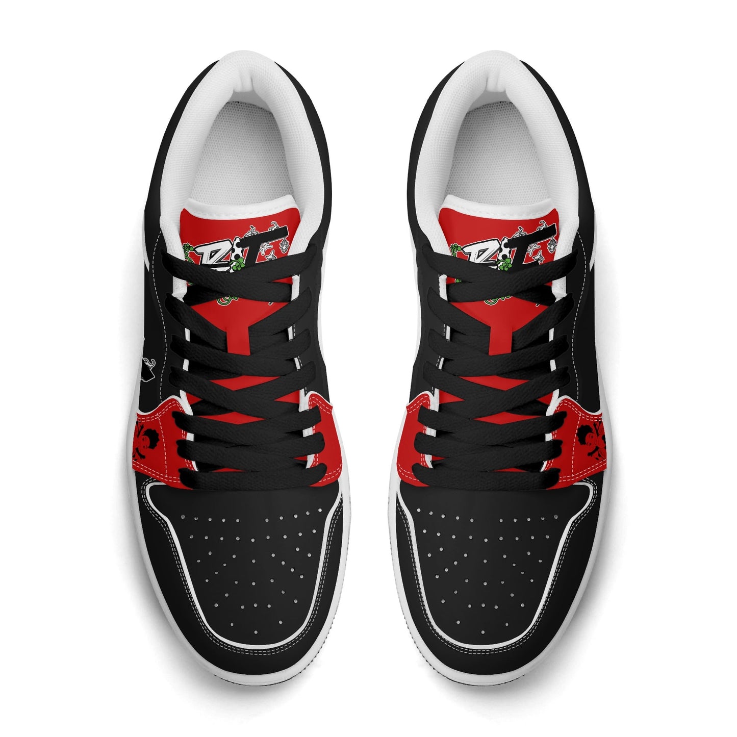 Blk Insct Famili Womens Premium PU Leather Low Top Sneakers-V2