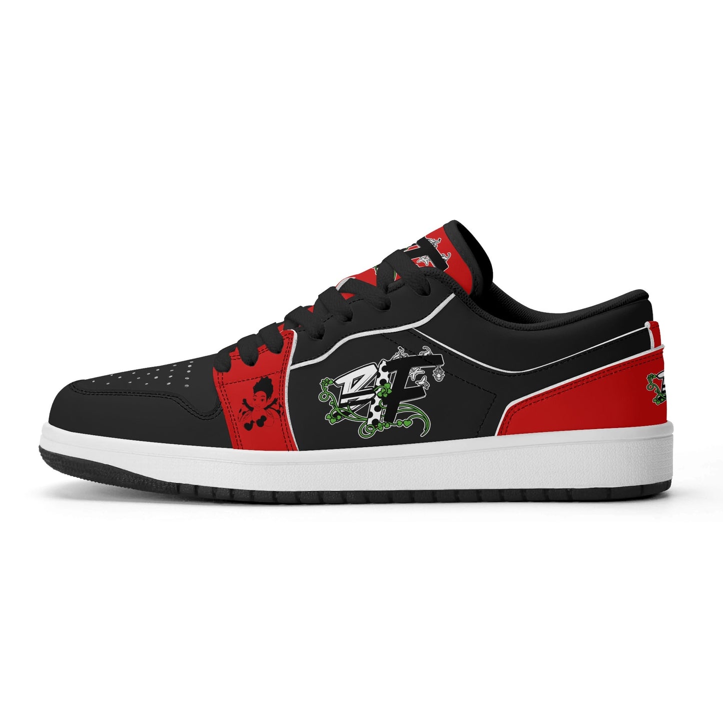 Blk Insct Famili Womens Premium PU Leather Low Top Sneakers-V2