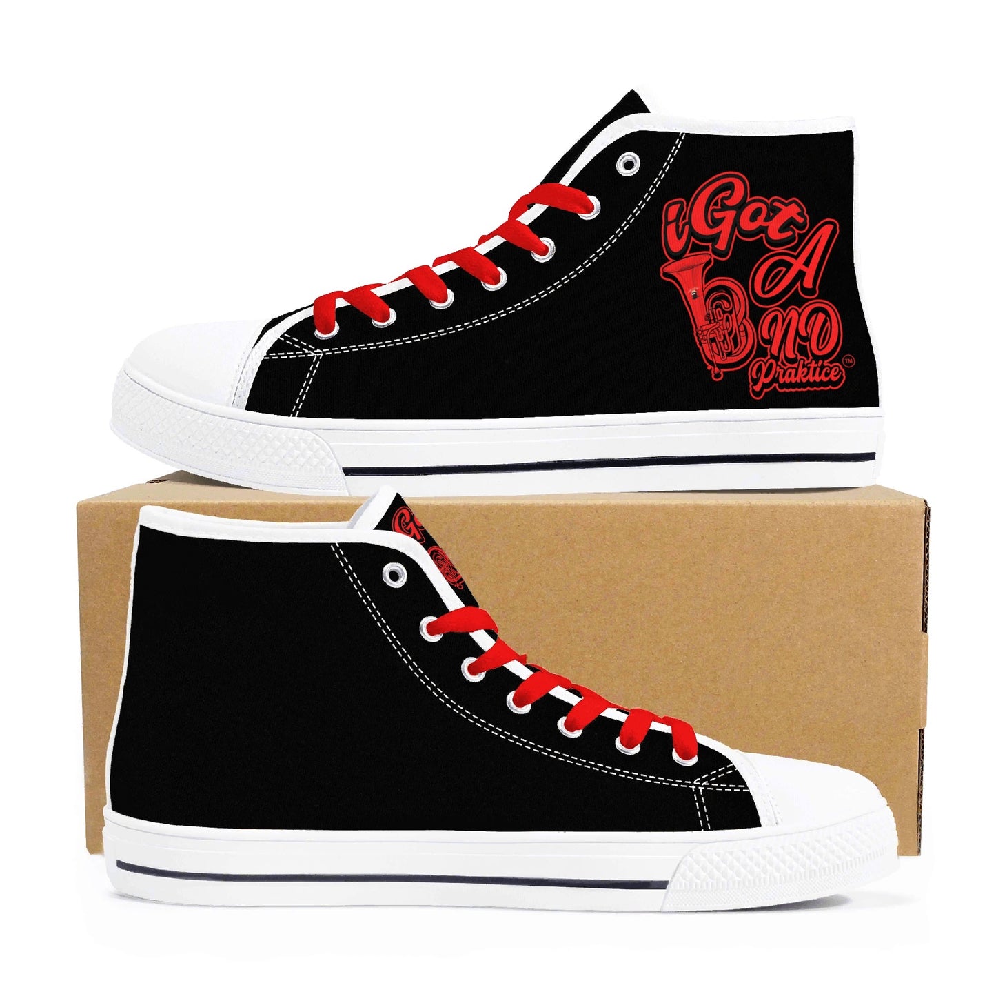 IiGot Band Praktice Mens High Top Canvas Shoes - Customized Tongue