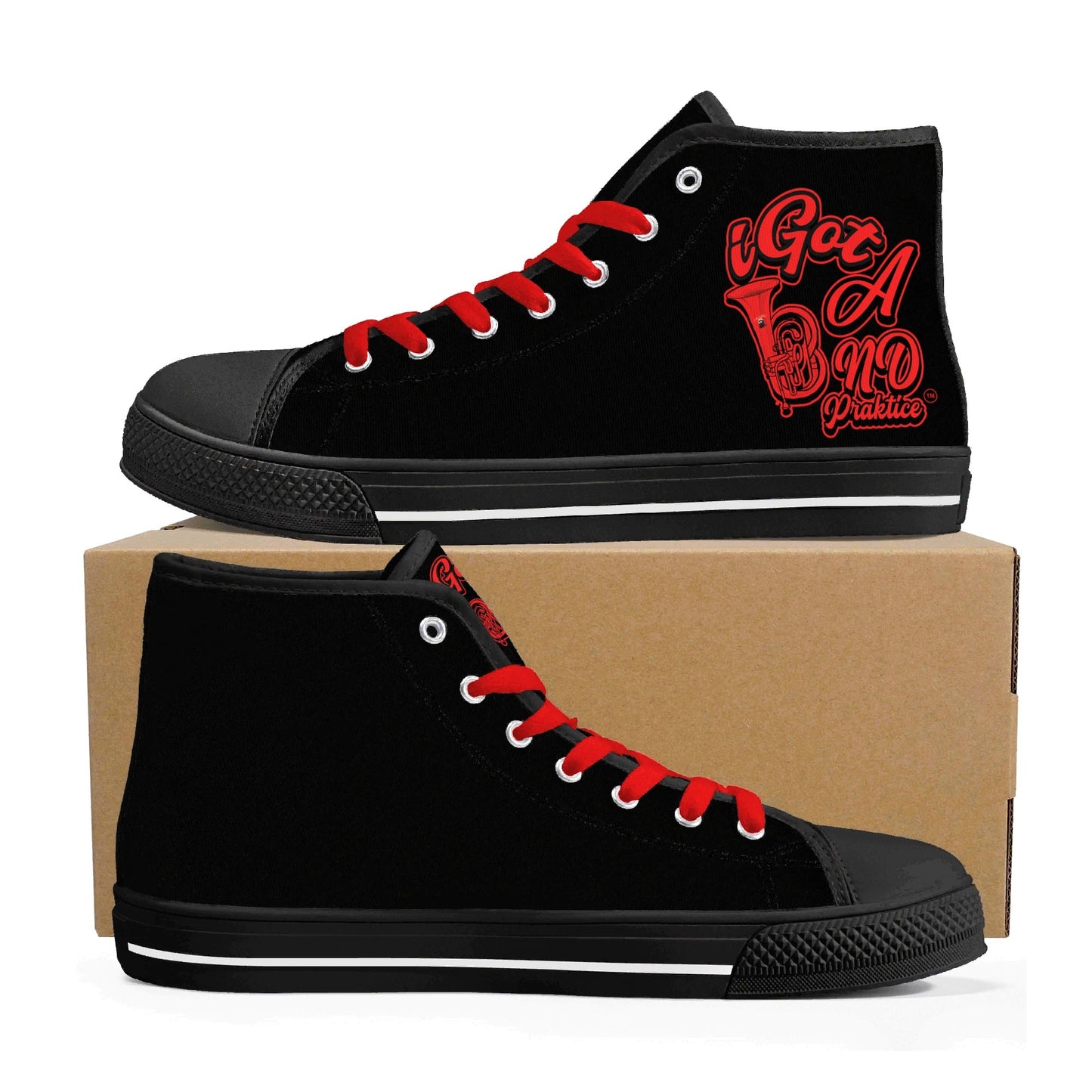 IiGot Band Praktice Mens High Top Canvas Shoes - Customized Tongue