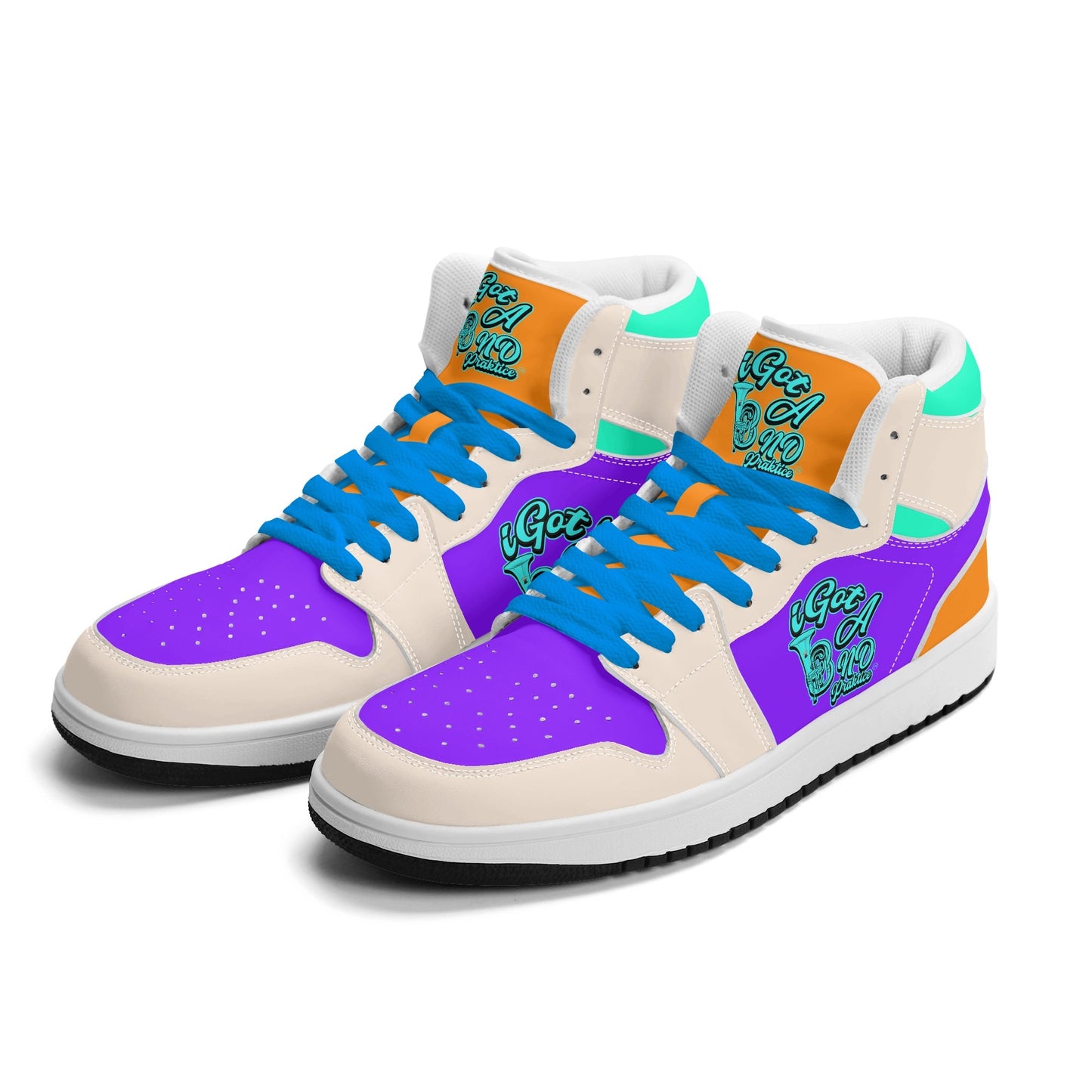 iGot Band Praktice Mens Premium PU Leather High Top Sneakers-V2