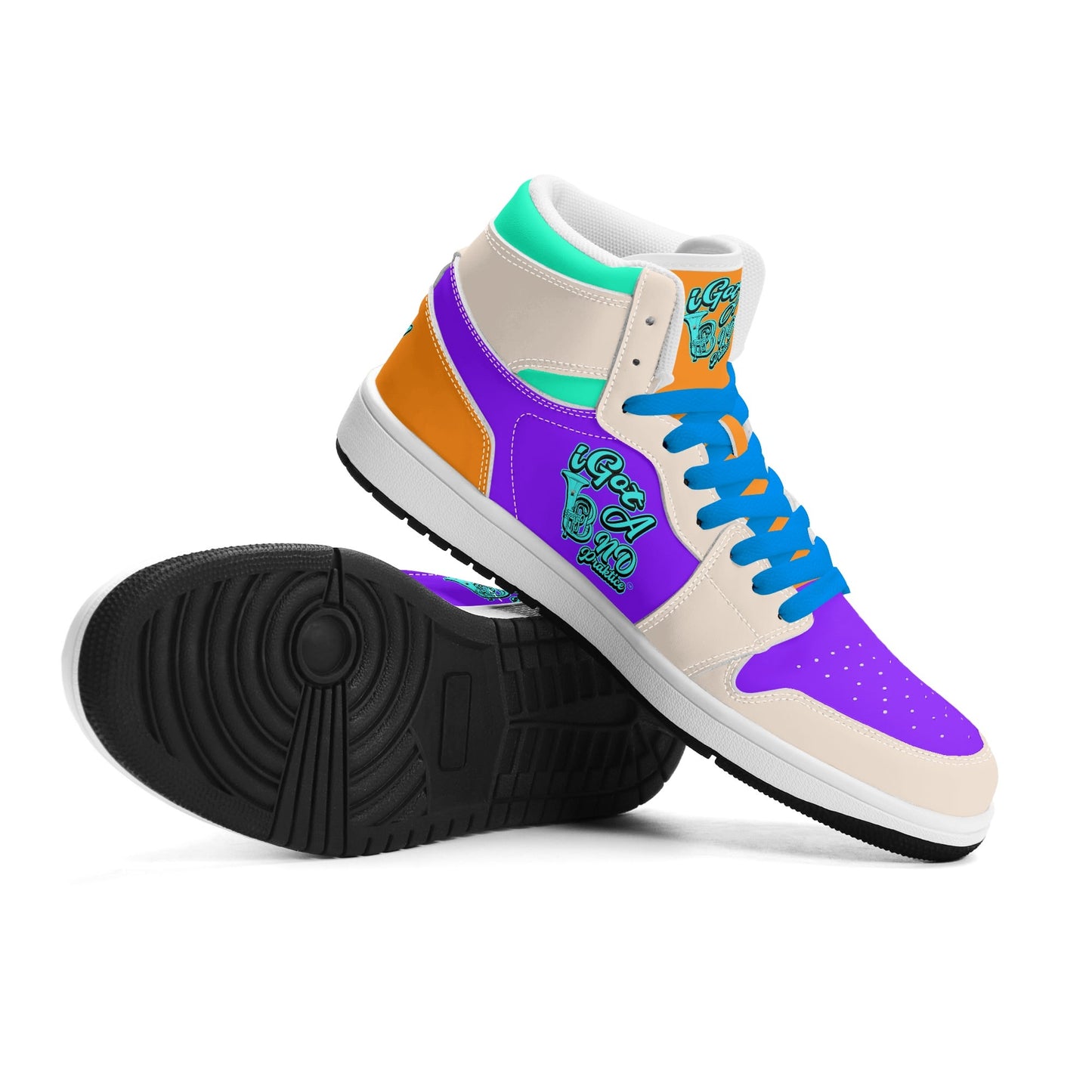 iGot Band Praktice Mens Premium PU Leather High Top Sneakers-V2