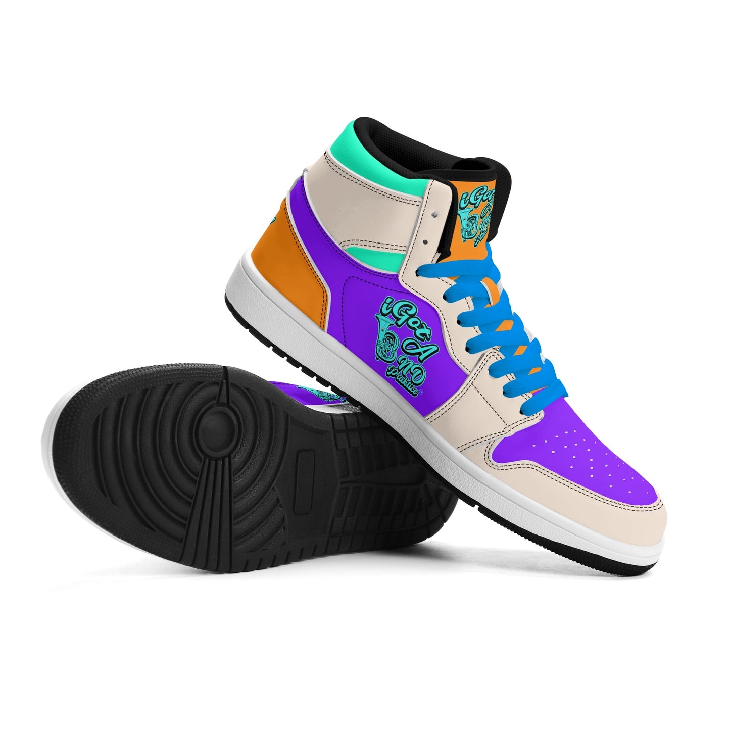 iGot Band Praktice Mens Premium PU Leather High Top Sneakers-V2