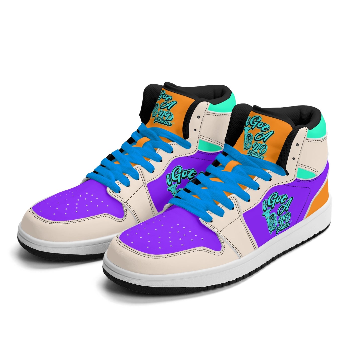 iGot Band Praktice Mens Premium PU Leather High Top Sneakers-V2