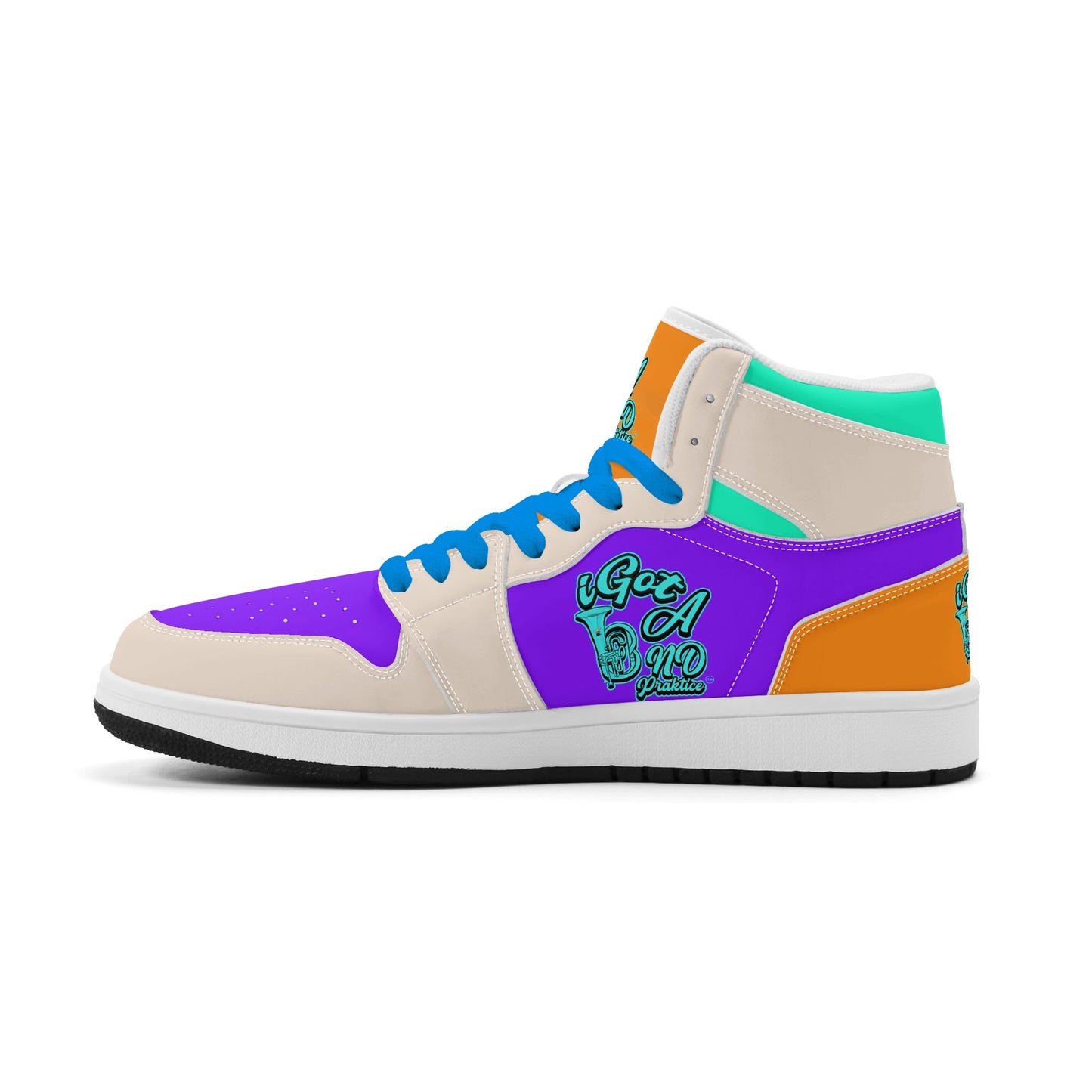 iGot Band Praktice Mens Premium PU Leather High Top Sneakers-V2