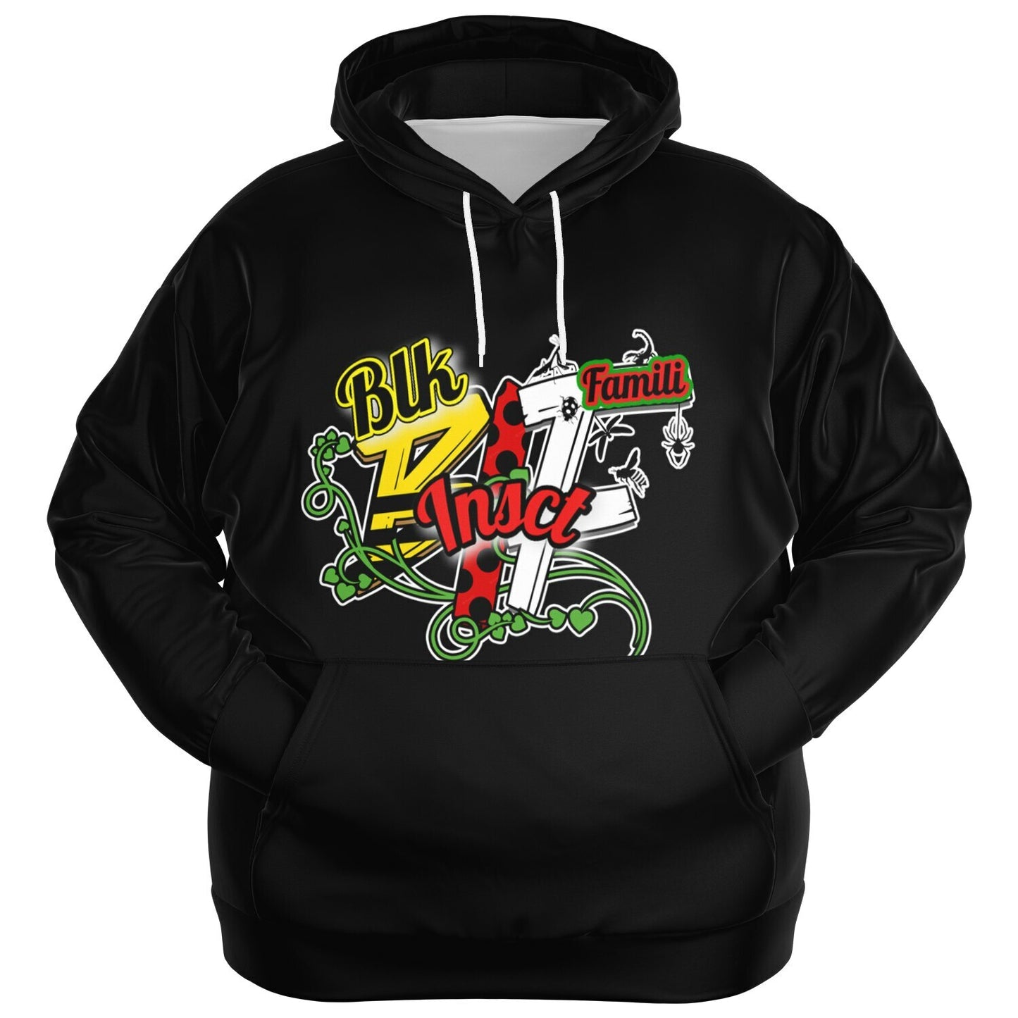Blk Insct Famili Fashion Plus-size Hoodie - AOP