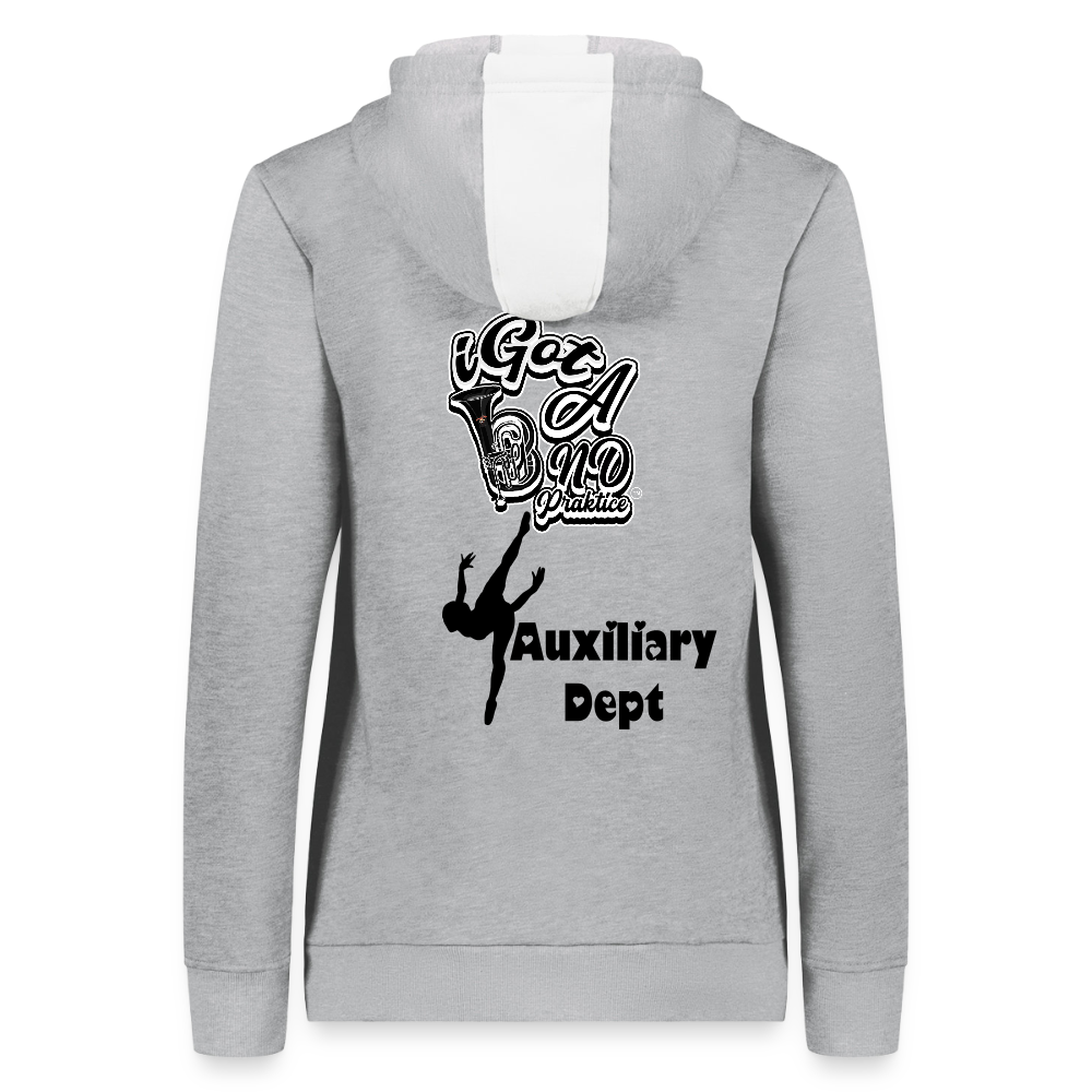 iGot Band Praktice Sportswear Ladies Three-Season Fleece Hoodie - white heather/gray