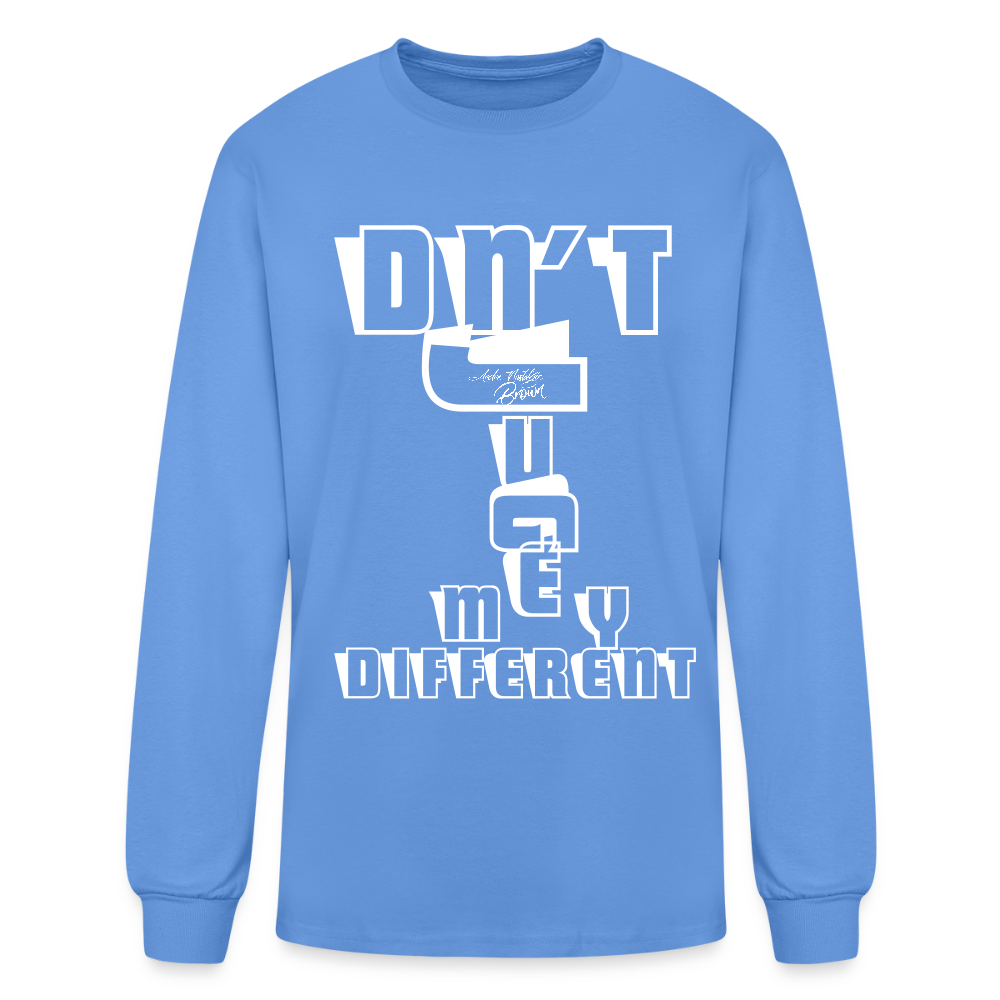 DNT JUGE MY DIFFERENT Men's Long Sleeve T-Shirt - carolina blue