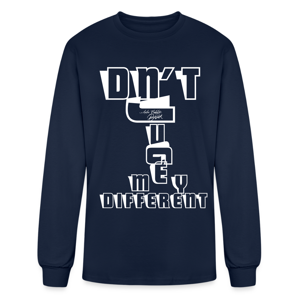 DNT JUGE MY DIFFERENT Men's Long Sleeve T-Shirt - navy