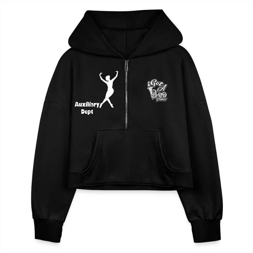 iGot Band Praktice Women's Half Zip Cropped Hoodie - black