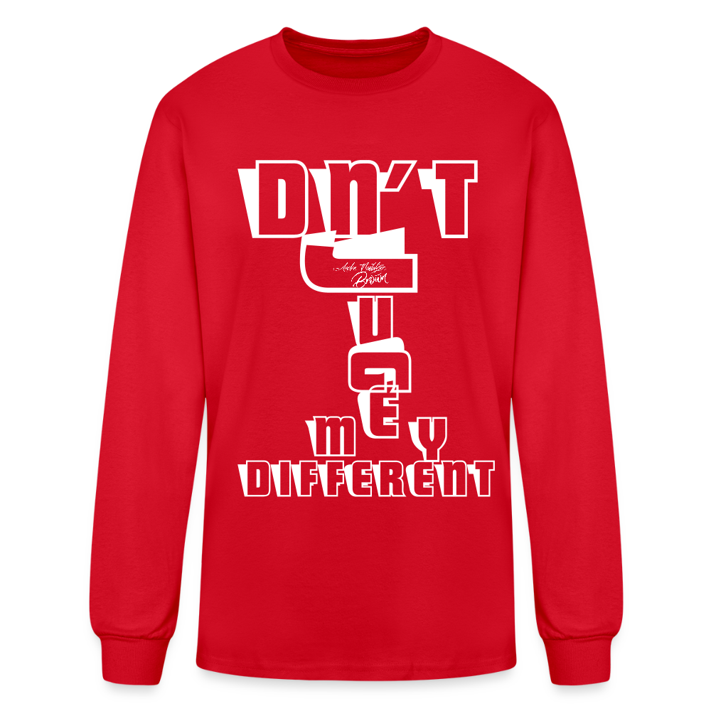 DNT JUGE MY DIFFERENT Men's Long Sleeve T-Shirt - red