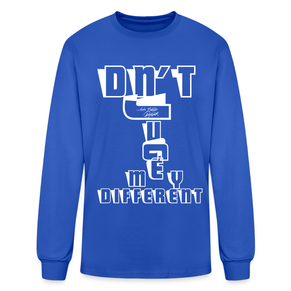 DNT JUGE MY DIFFERENT Men's Long Sleeve T-Shirt - royal blue