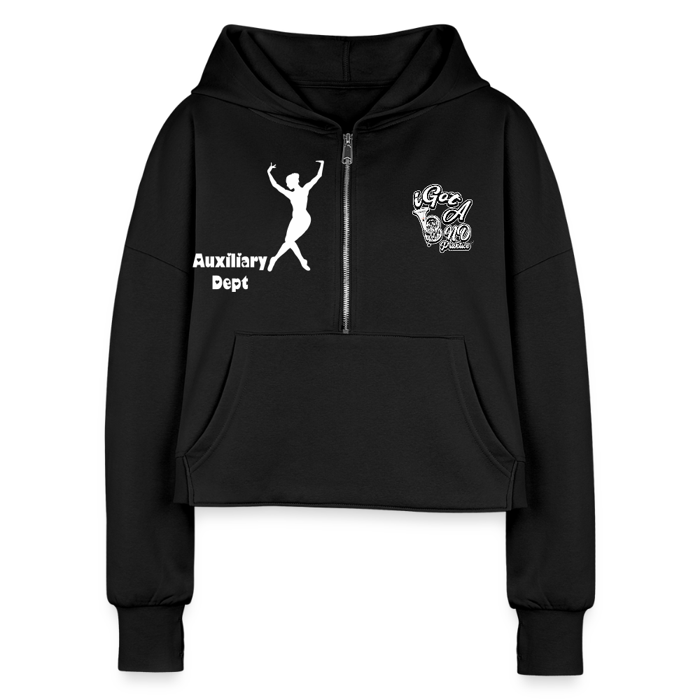 iGot Band Praktice Women's Half Zip Cropped Hoodie - black